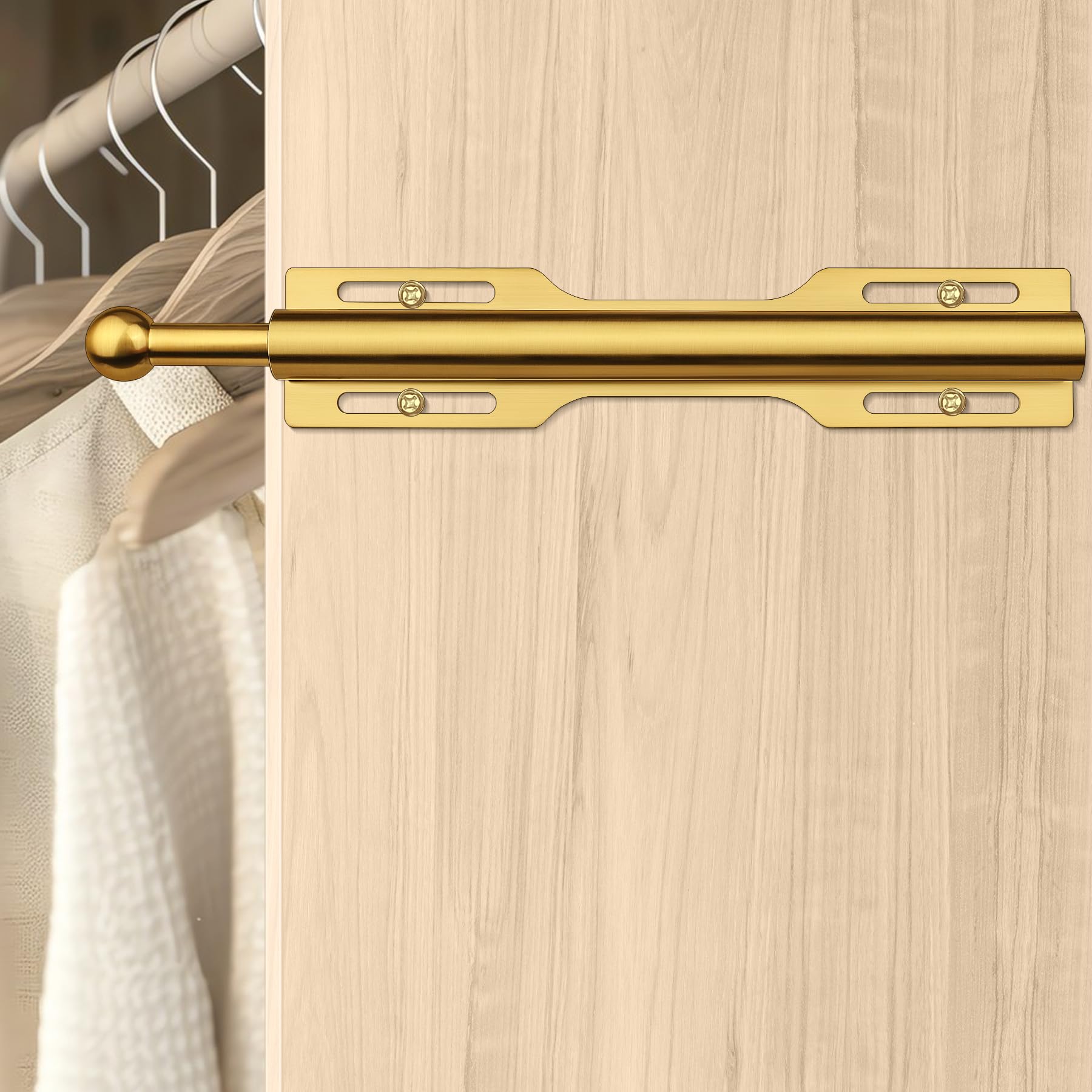 FIRJOY 12 Valet Rod for Closet Pull Out (1 Pack, Brushed Gold)