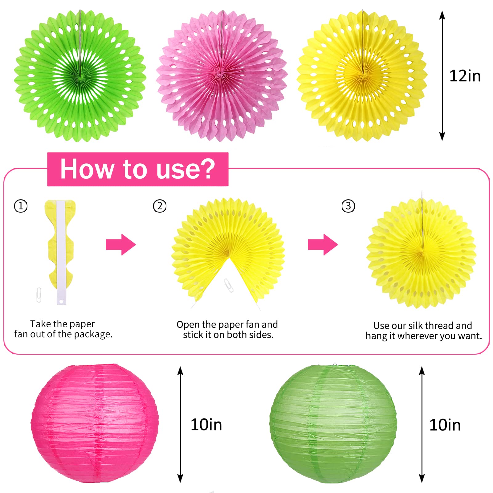 Zilue Flamingo Party Decorations, Hawaiian Party Supplies Flamingo Palm Leaves Hibiscus Flowers Paper Lanterns Flamingo Honeycom