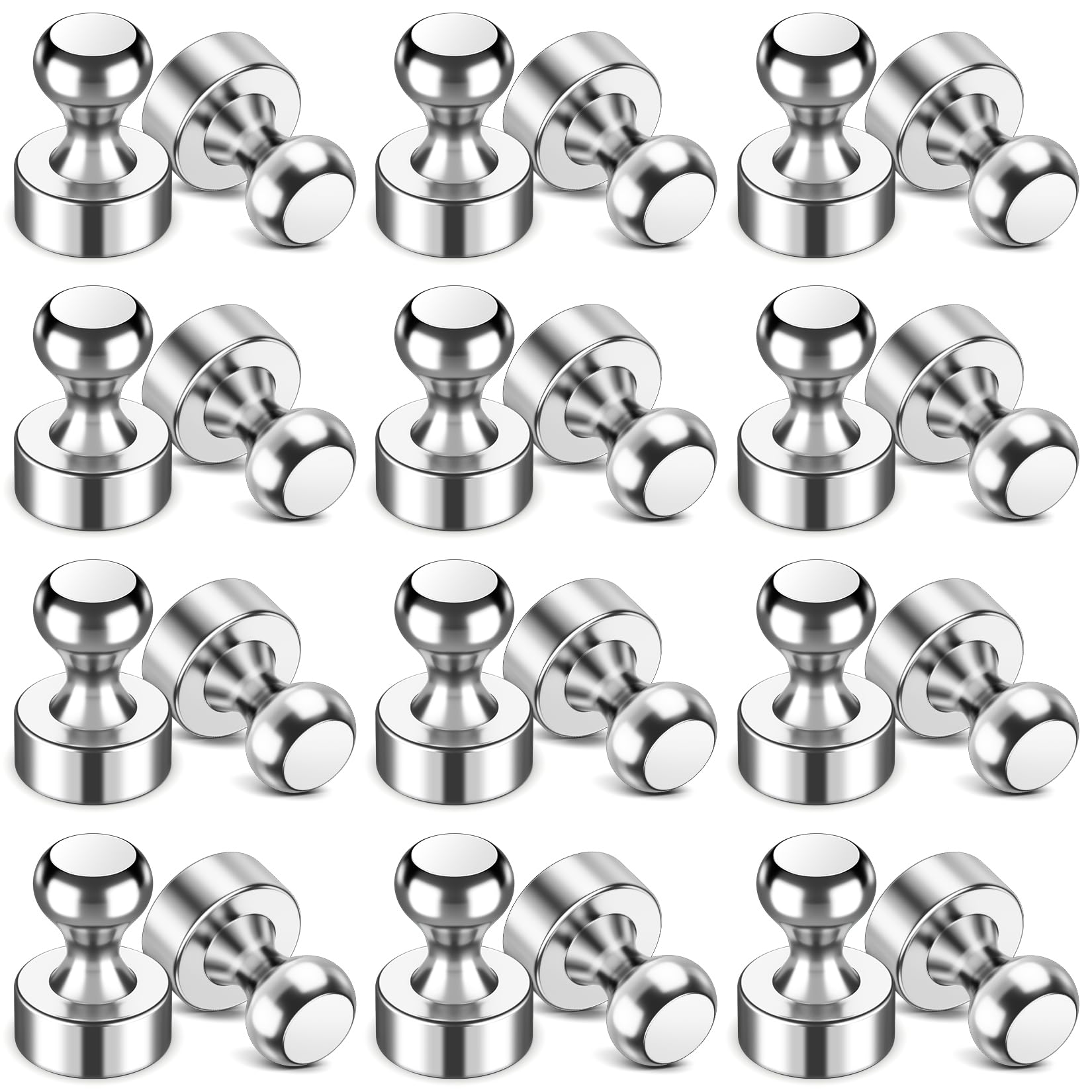 VNDUEEY 24Pcs Fridge Magnet Refrigerator Magnets Adults, Strong Metal Magnets for Whiteboard, Magnet Fridge, Decorative Magnets 
