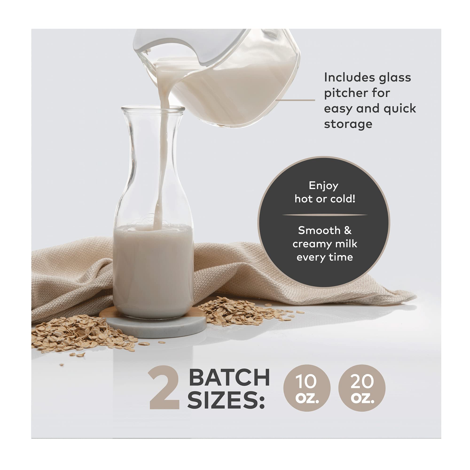 ChefWave Non-Dairy Milk Maker - 6 Plant-Based Programs, Auto Clean, Gray, 1 Count, Glass