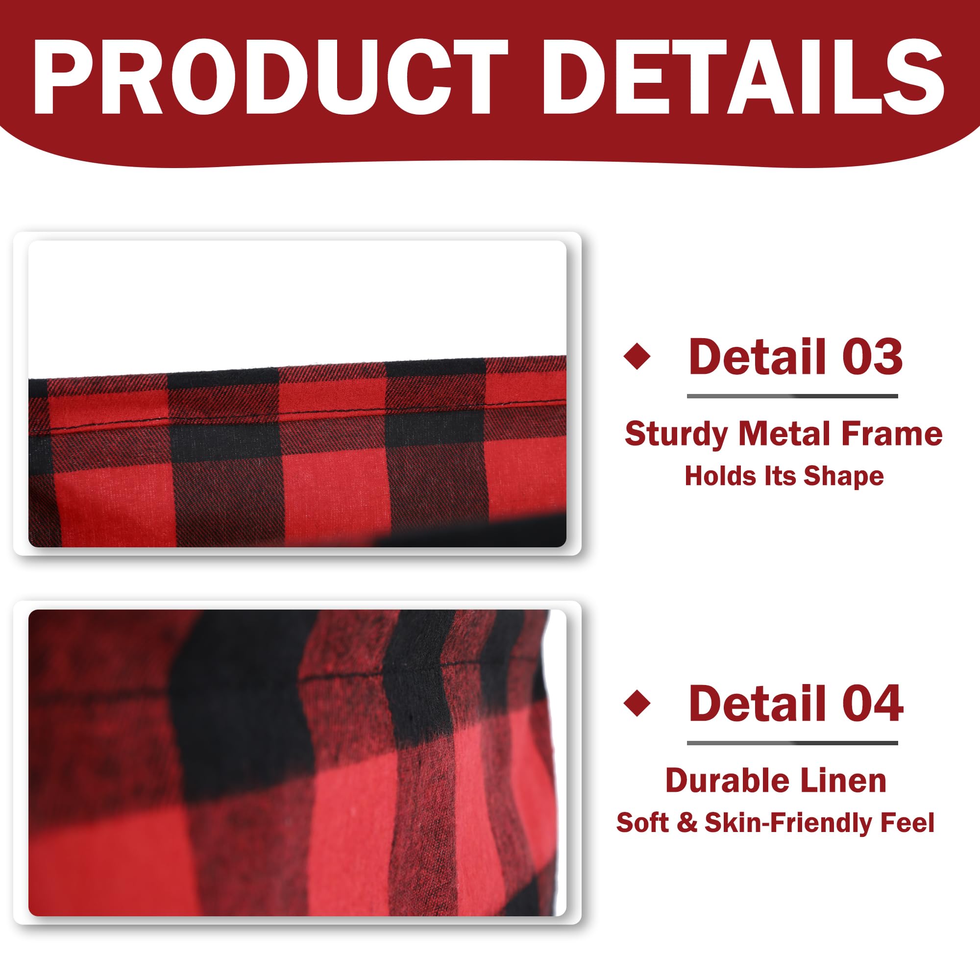 Kaaltisy Classic Buffalo Collapsible Basket, 3 Pack Storage Basket Set Buffalo Plaid Shelf Basket Decorative Organizing Baskets