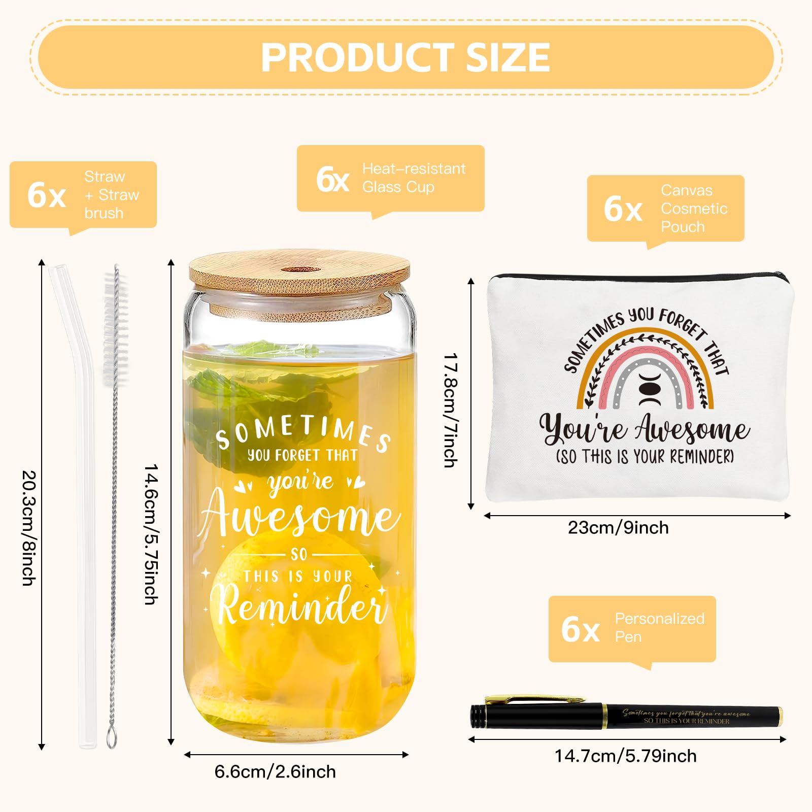 6 Set Employee Appreciation Gifts Bulk, Chaos Coordinator Gifts For Coworker Staff Teacher Nurses, 16Oz Thank You Glass Cups Mak