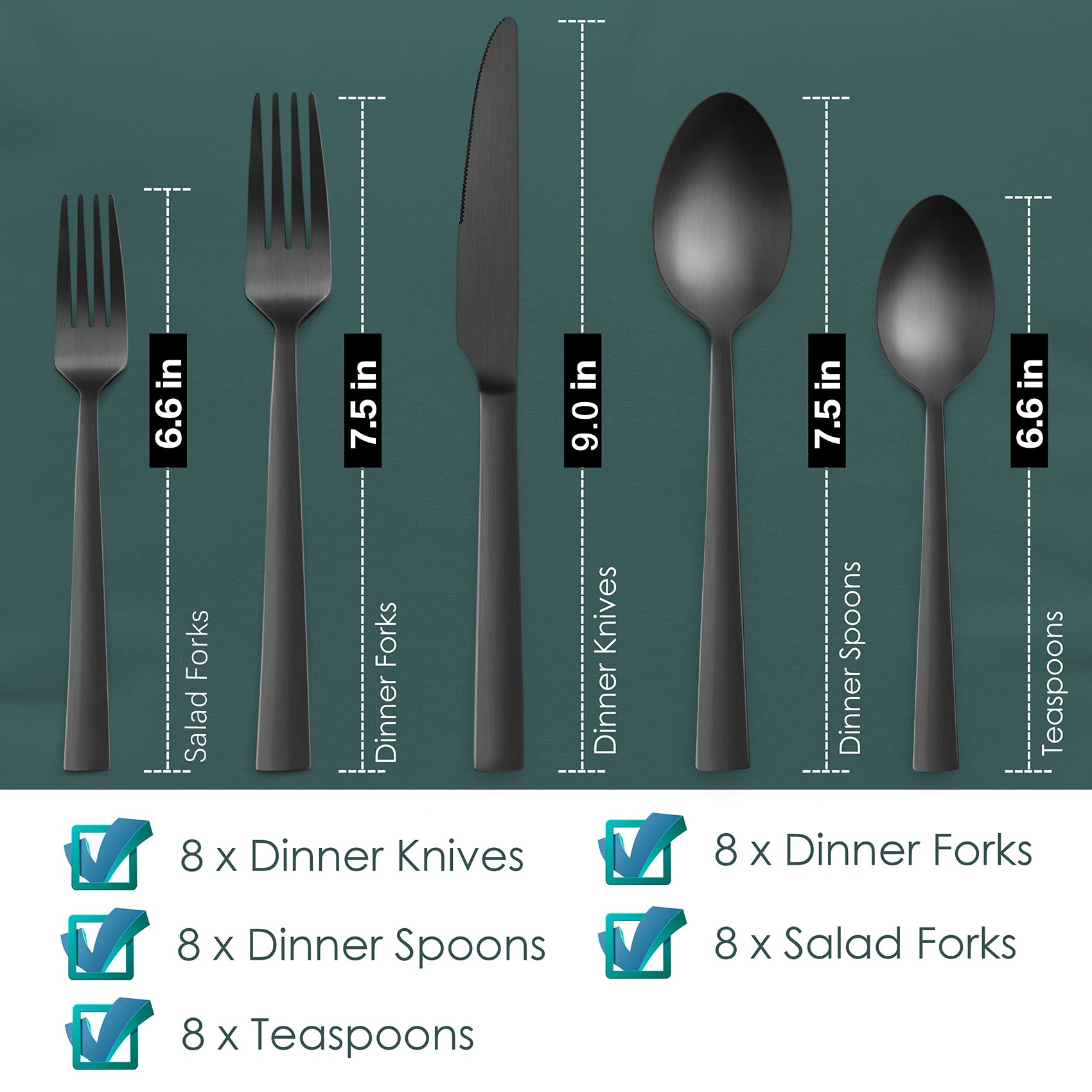 Silverware Set, Haware 40 Pieces Stainless Steel Square Flatware Cutlery Set For 8, Modern Tableware Eating Utensils For Home, M