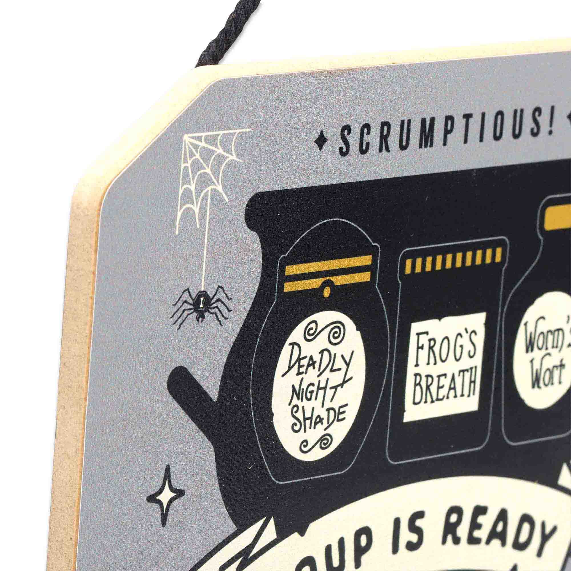 Disney The Nightmare Before Christmas Soup is Ready Hanging Wood Wall Decor - Fun Kitchen Halloween Sign - Made With Fear