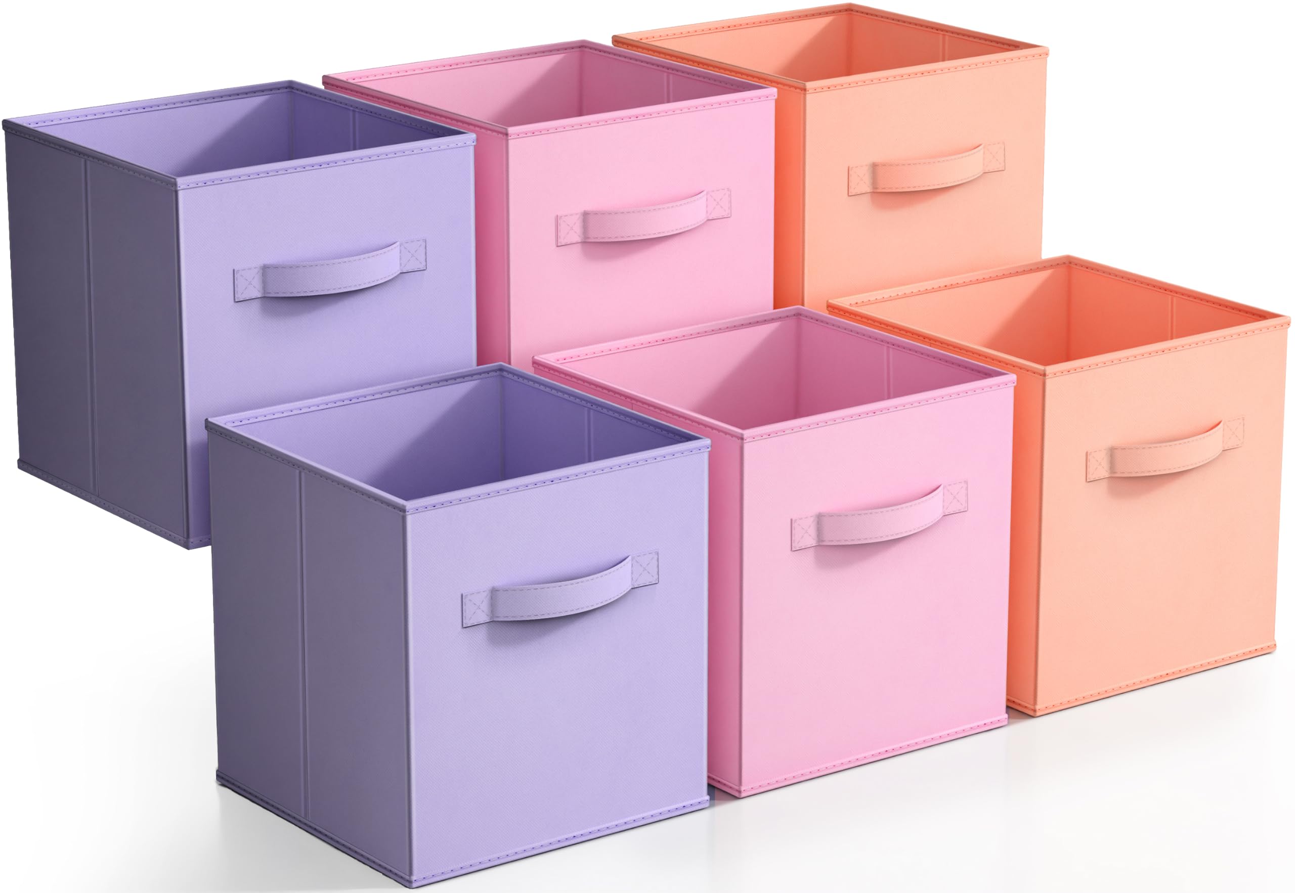 Sorbus Storage Cubes - 11'' Foldable Storage Bins With Handle For Nursery, Playroom, Closet Organizers And Storage - 6 Fabric Sh