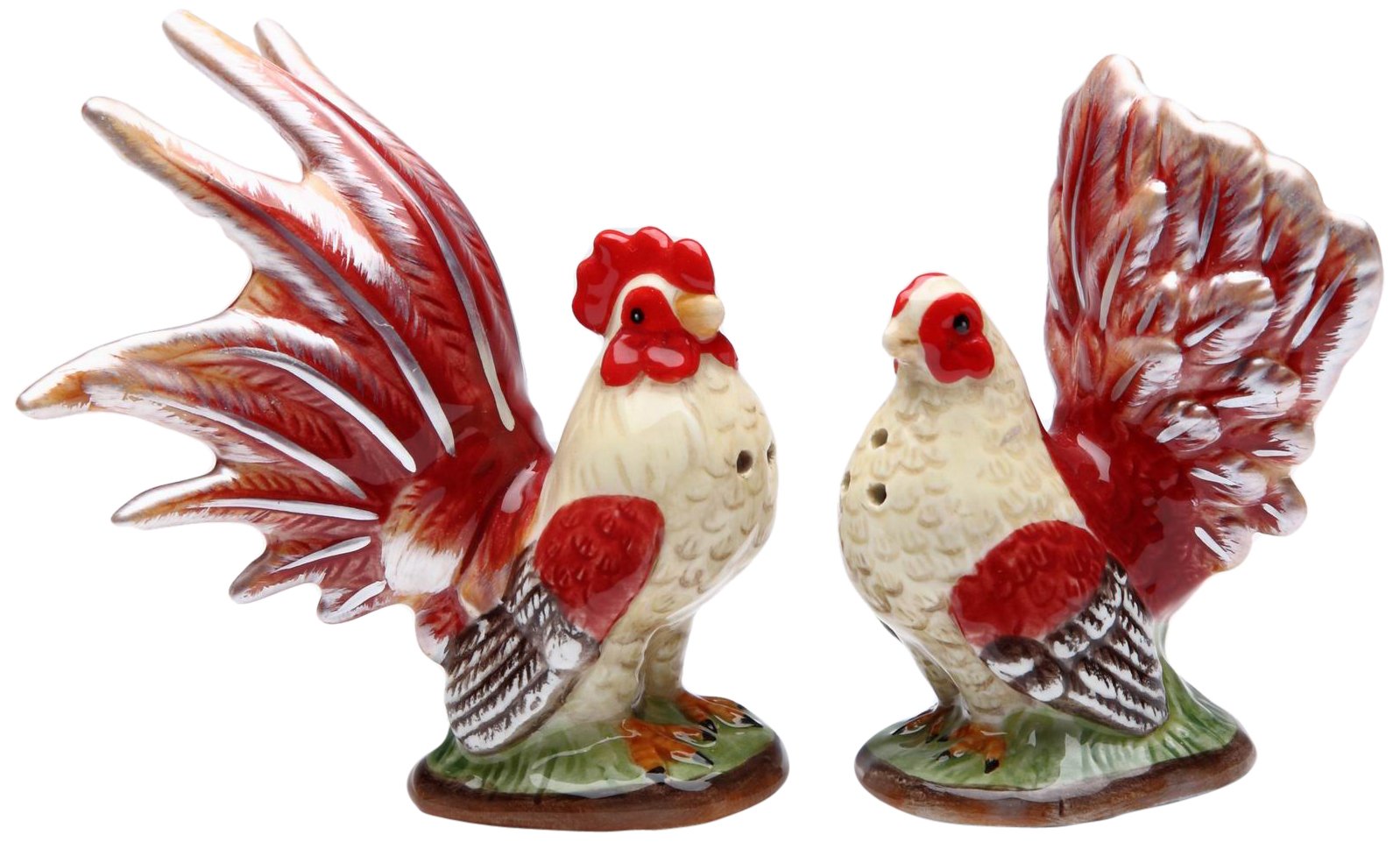 Appletree Design 31968 A Day in the Country Rooster Salt and Pepper Set, 4-3/8-Inch