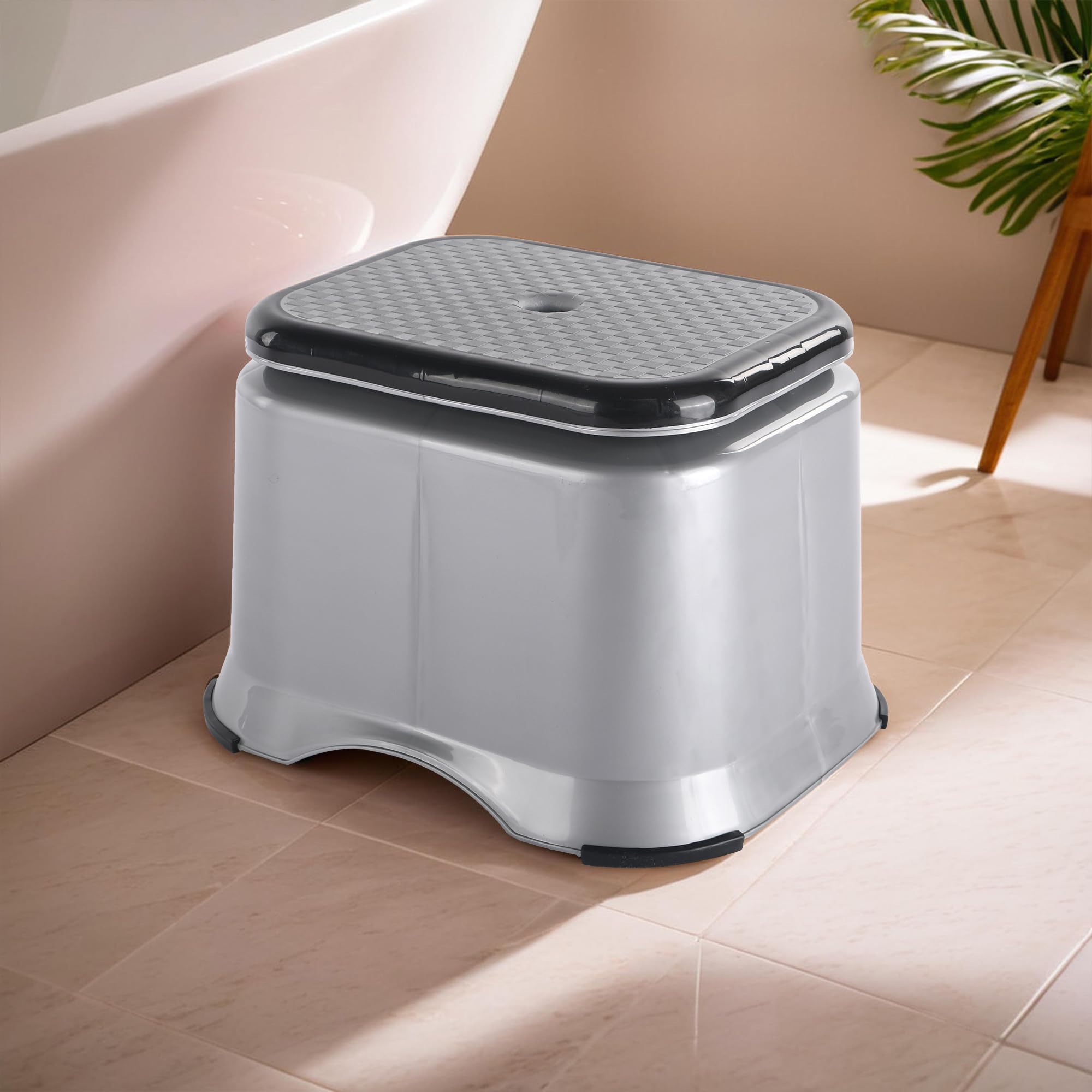 Kuber Industries Anti-Slip Bathroom Stool For Bathing | Comfortable Indoor & Outdoor Machiya For Sitting | Durable Adults Bath S