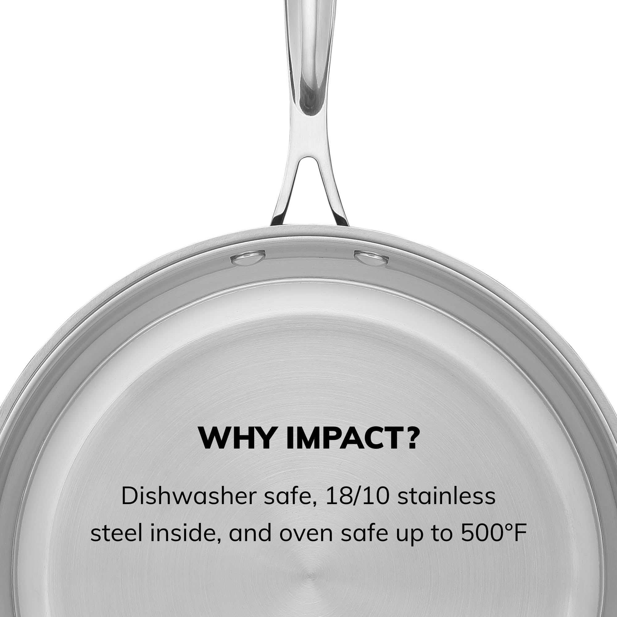 Scanpan Impact 8    Fry Pan - Made Of Durable 18/10 Stainless Steel - Dishwasher & Oven Safe