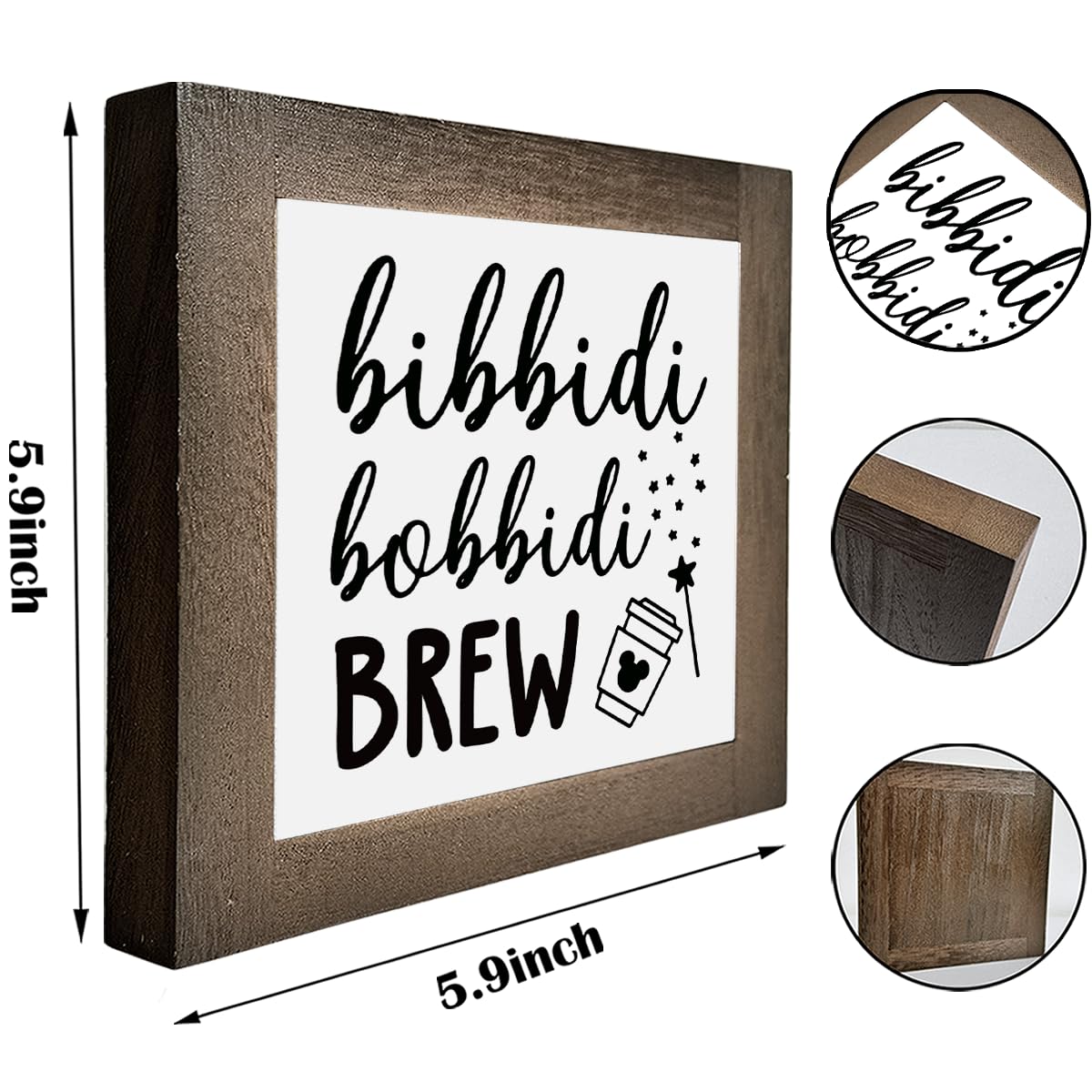 Bippity Boppity Wooden Plaque Sign, Rustic Coffee Table Sign, Kitchen & Home Decor, Tabletop Decor, Coffee & Disney Lover Gift,