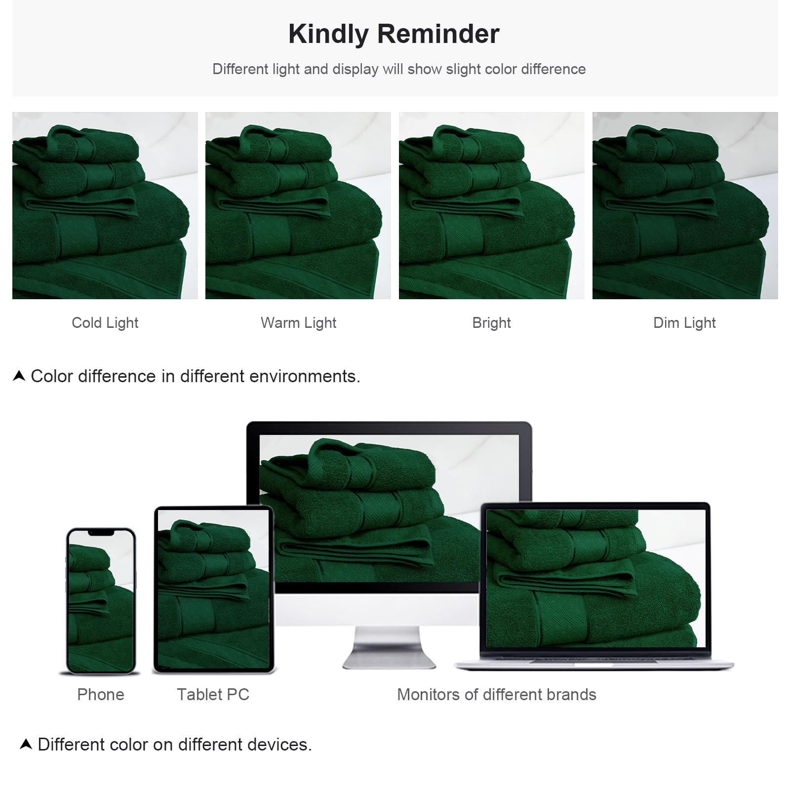 Cozyart Formal Green Bath Towels Set 6 Piece, Luxury 100% Turkish Cotton 650Gsm Hotel Quality, Soft, Absorbent,Towel Sets For Ba