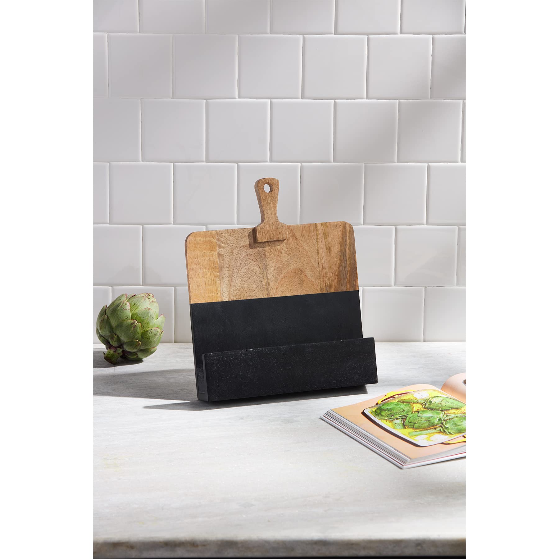 Mud Pie Wooden Cookbook Holder, Black/Brown, 13 1/2'' X 11 1/4''
