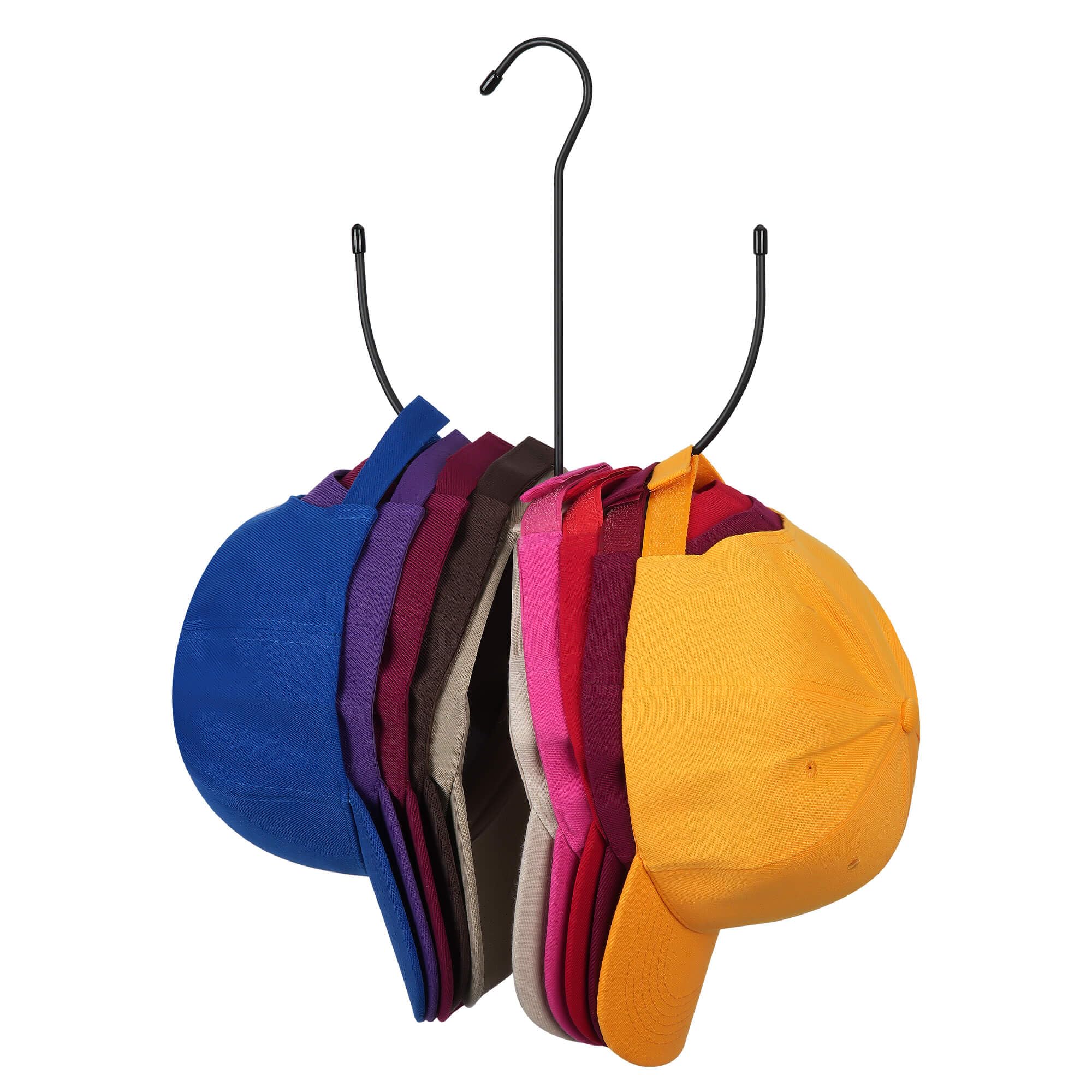 Zedodier Hat Hangers For Closet, Metal Hat Organizer Hat Racks For 10 Baseball Caps, Hat Holder Cap Storage, Black