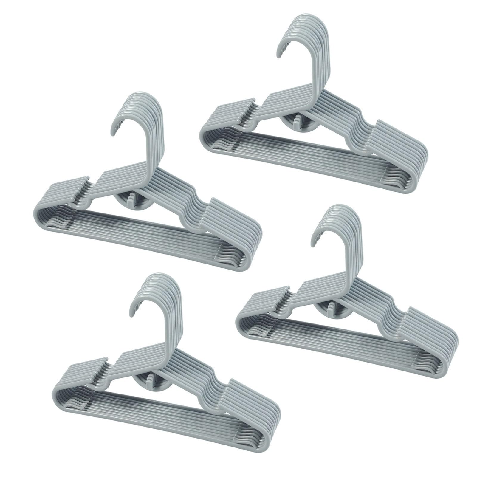 40Pcs Grey Baby Nursery Closet Hangers,Non-Slip Laundry Infant Pant Hanger For Newborn Clothes Gift,Stackable Hangers,Save Space