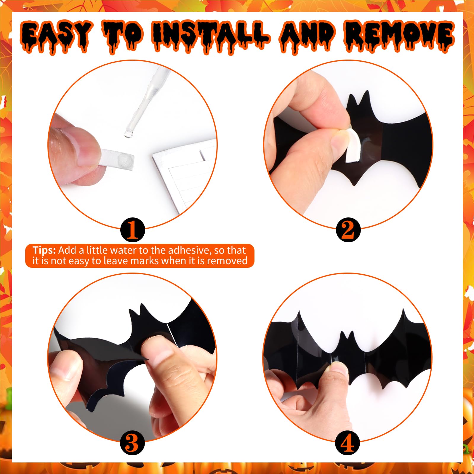 150 Pcs Bat Halloween Decorations: Magicsky 3D Pvc Stickers Bat Wall Decor, Diy Black Window Party Home Room D  Cor Supplies, 14
