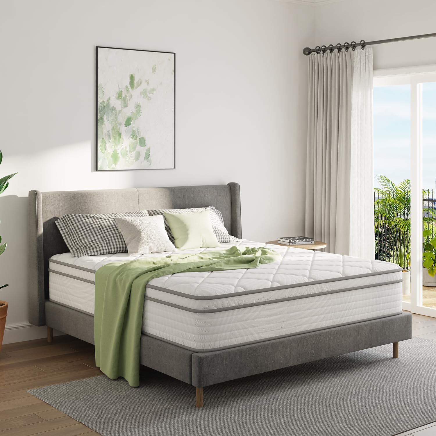 Novilla 14 Inch King Size Mattress, King Hybrid Mattress In A Box For Back Pain Relief & Support, Spring Mattress King Size 14 I