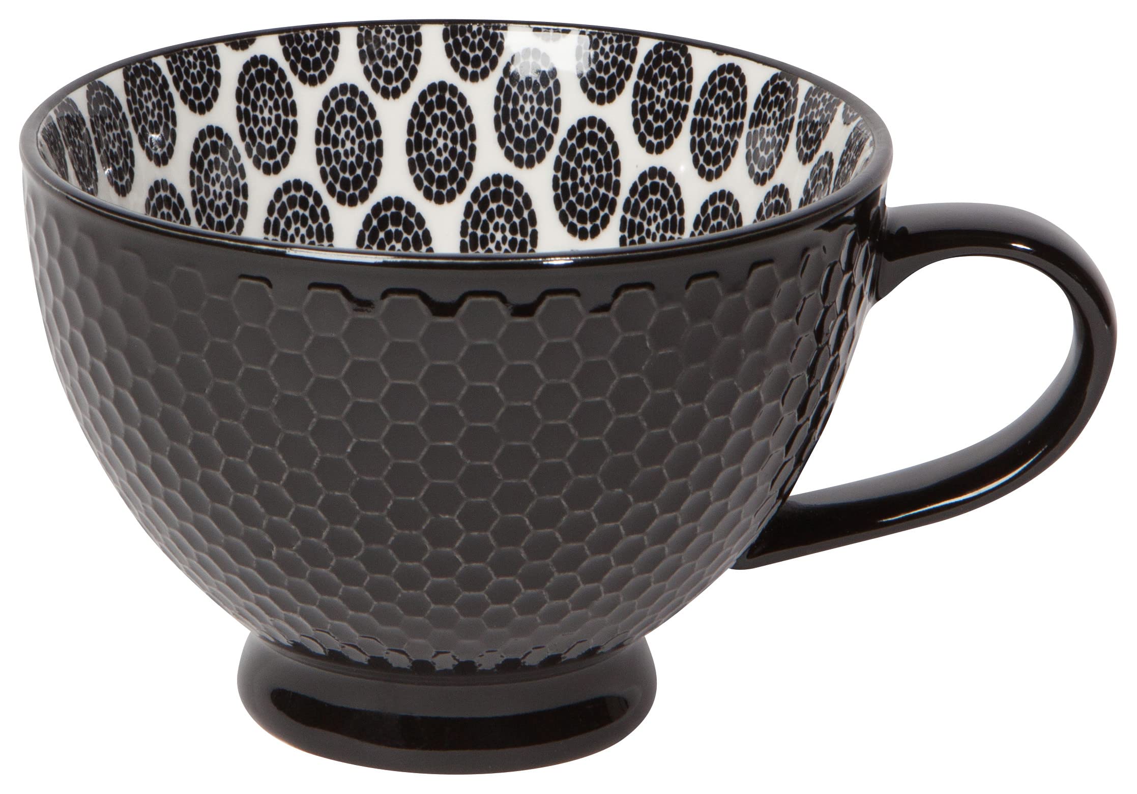 Now Designs 14 oz Textured Latte Mug, Black