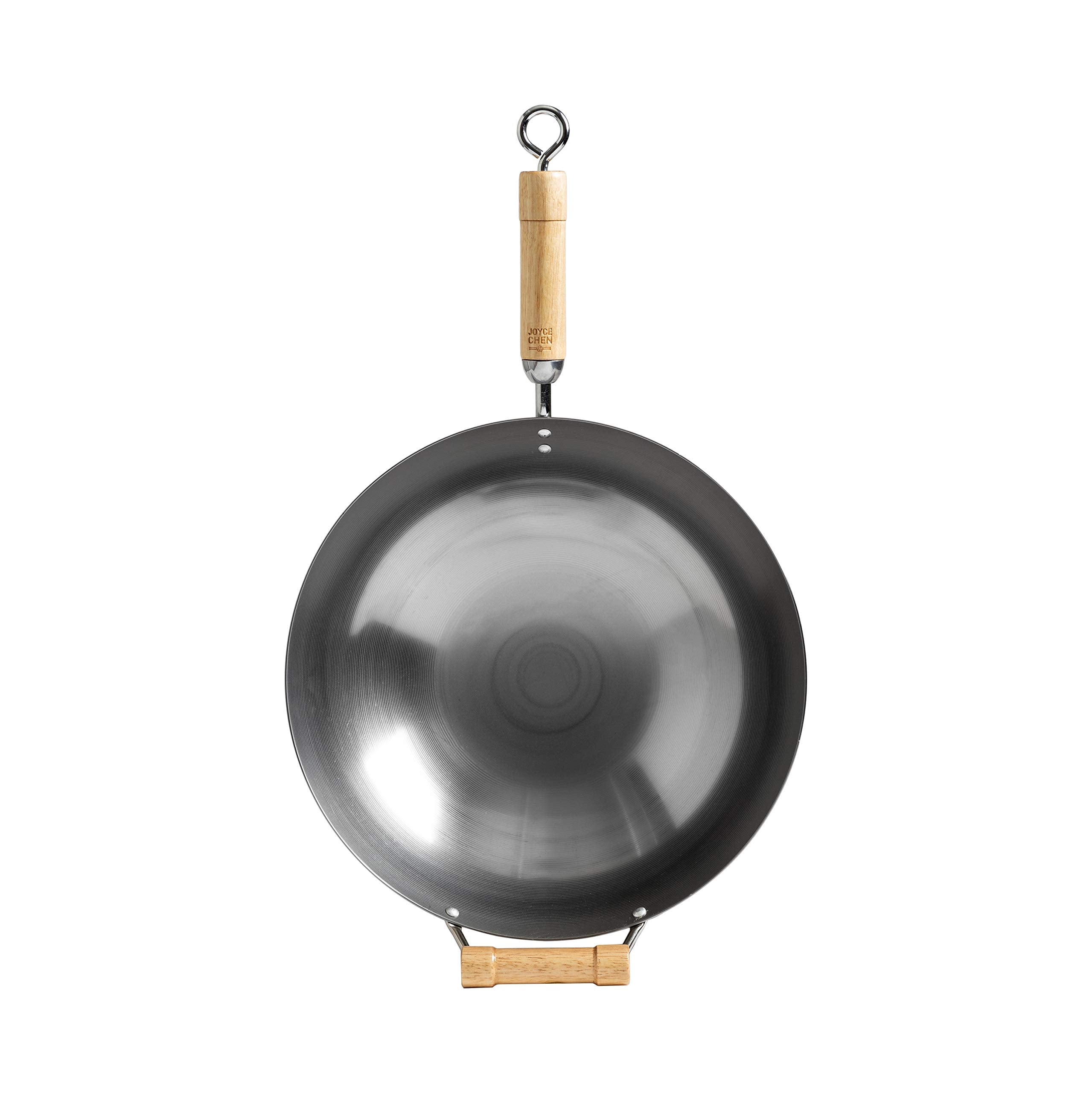 Joyce Chen Classic Series 14-Inch Round Bottom Carbon Steel Wok With Birch Handles
