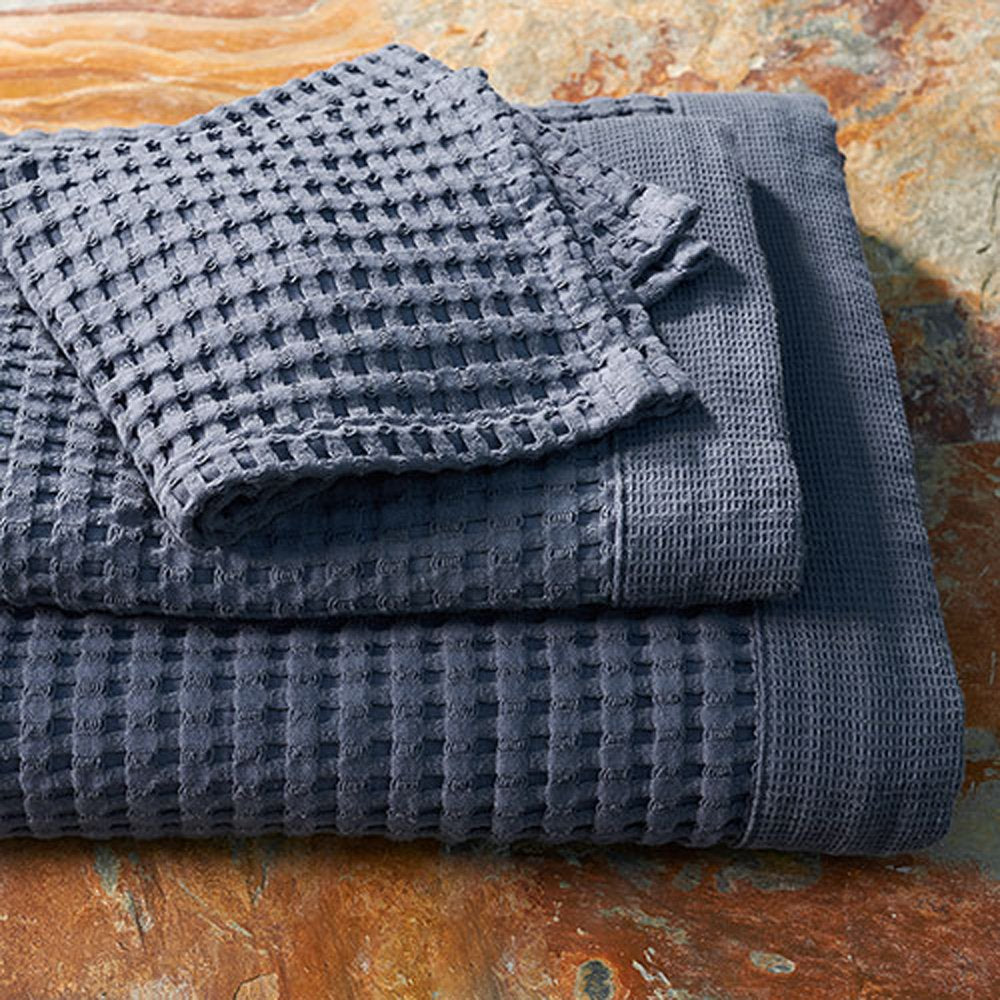 Gilden Tree Waffle Towels Quick Dry Lint Free Thin 2 Pack Bath Towel, Modern Style (Midnight Blue)