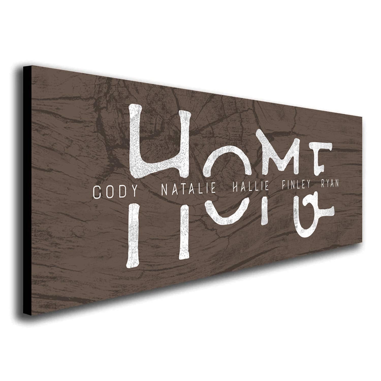 Personalized Home Canvas Art - Rustic | Customized With All The Kids, Parents, And Pets Names |Unique And Customized Gift For Ch