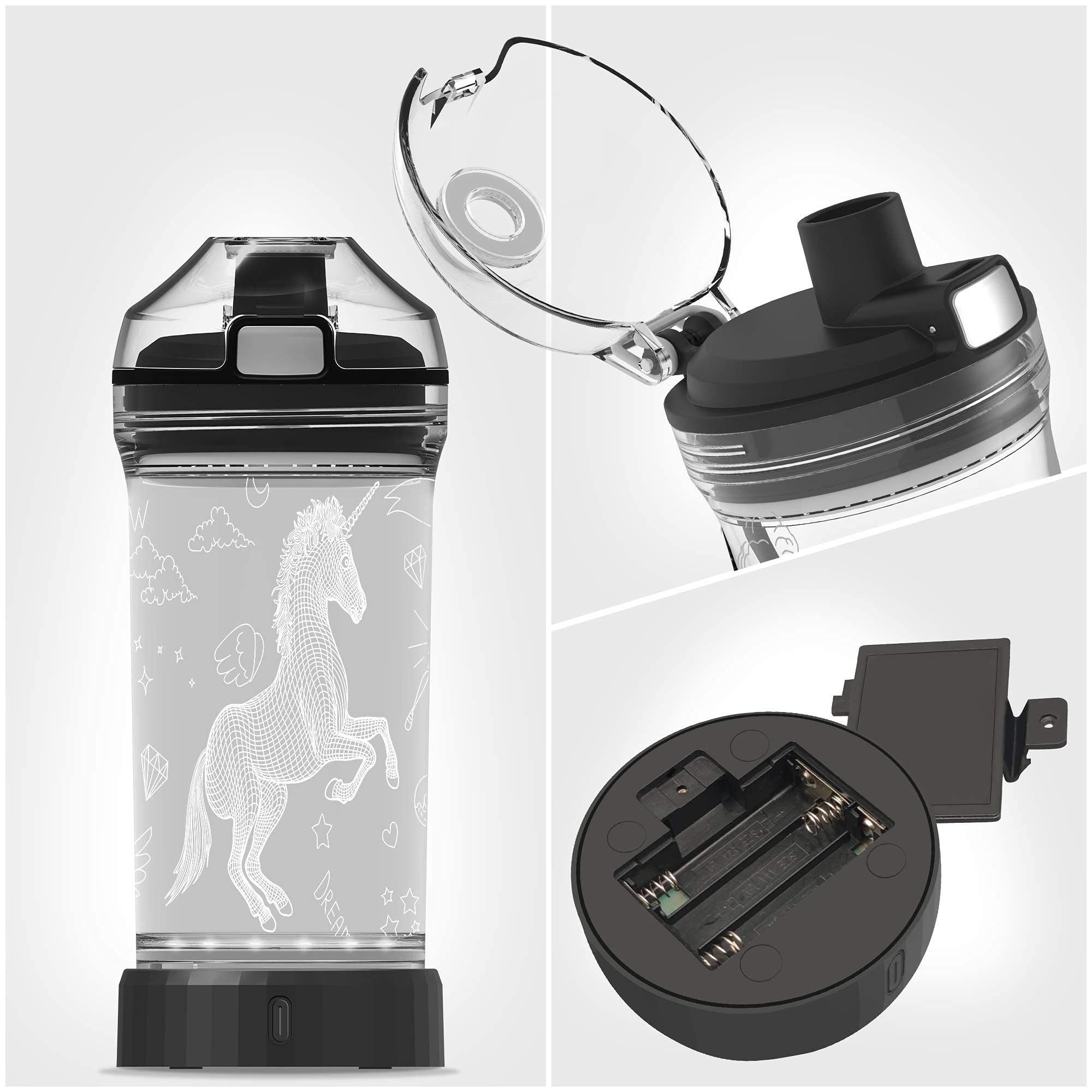 YuanDian Light Up Kids Water Bottle with 3D LED Light- 14 OZ Tritan BPA Free - 7 Color Light Cool Drinking Cups Gift for School