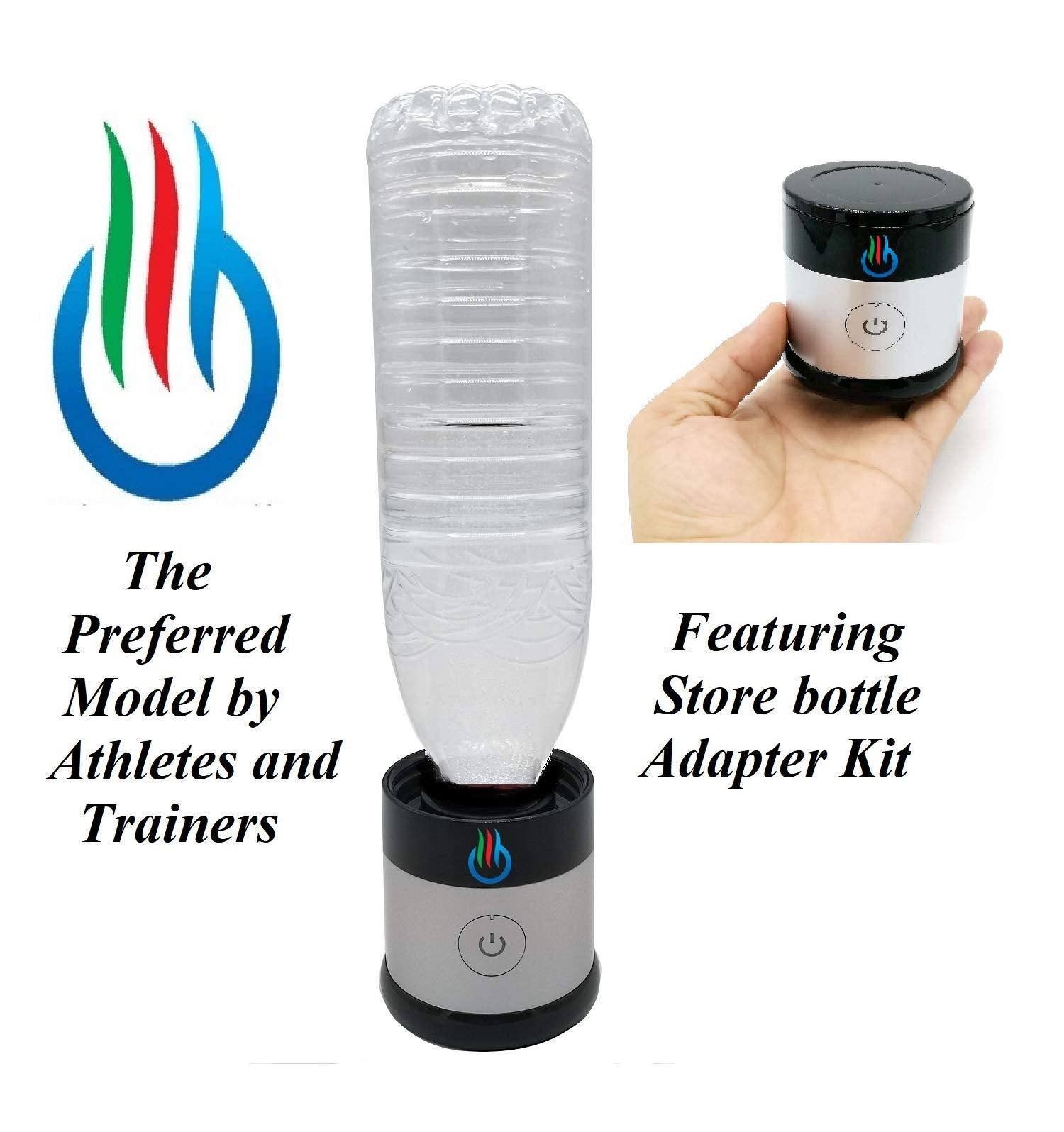 H2 Usb Sport Maxx Hydrogen Water Generator With Glass Bottle And Inhaler Adapter (Silver)