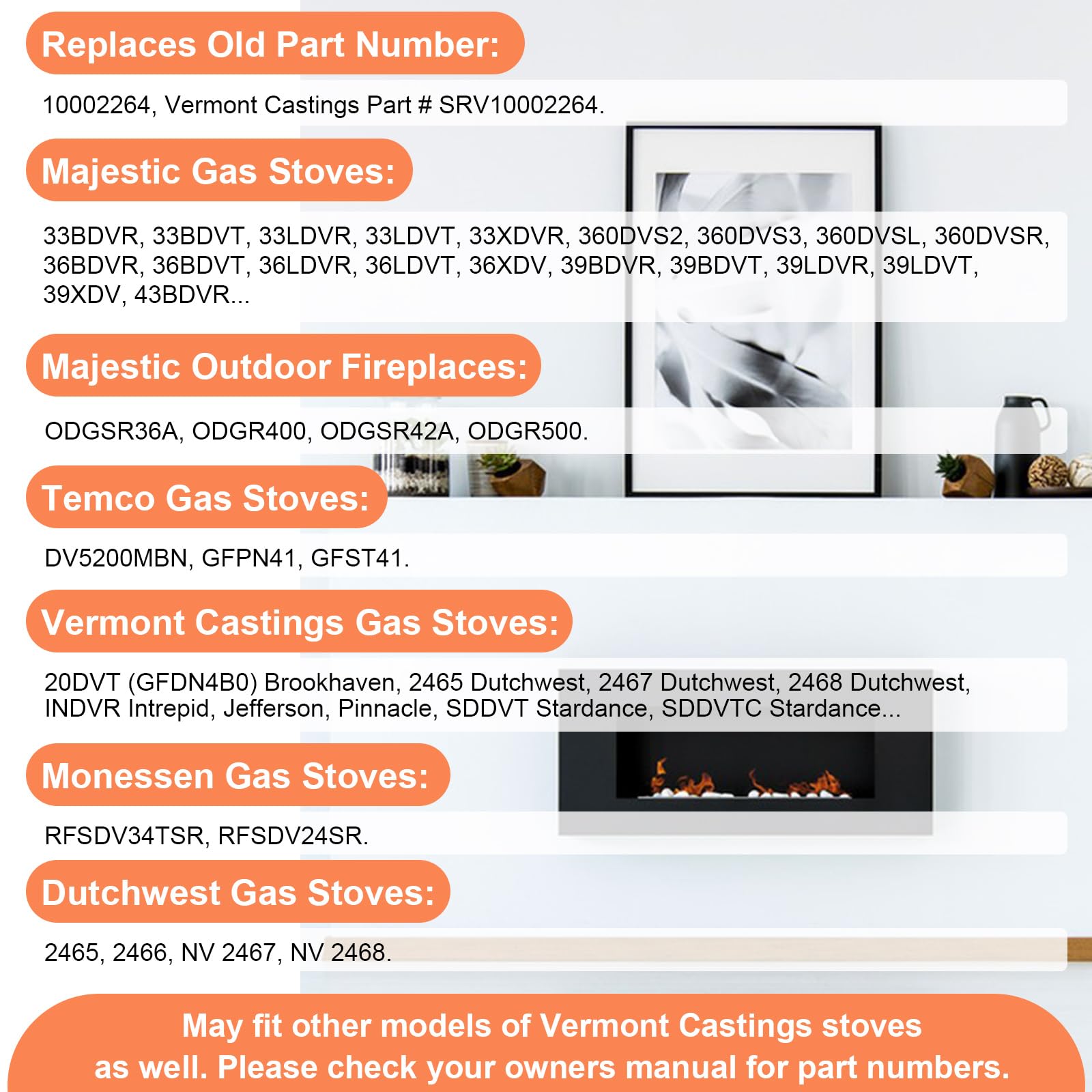 Hiorucet 10002264 Natural Gas 3 Way Pilot Assembly Kits For Hht, Majestic, Monessen, Temco, And Vermont Castings Fireplaces, Srv