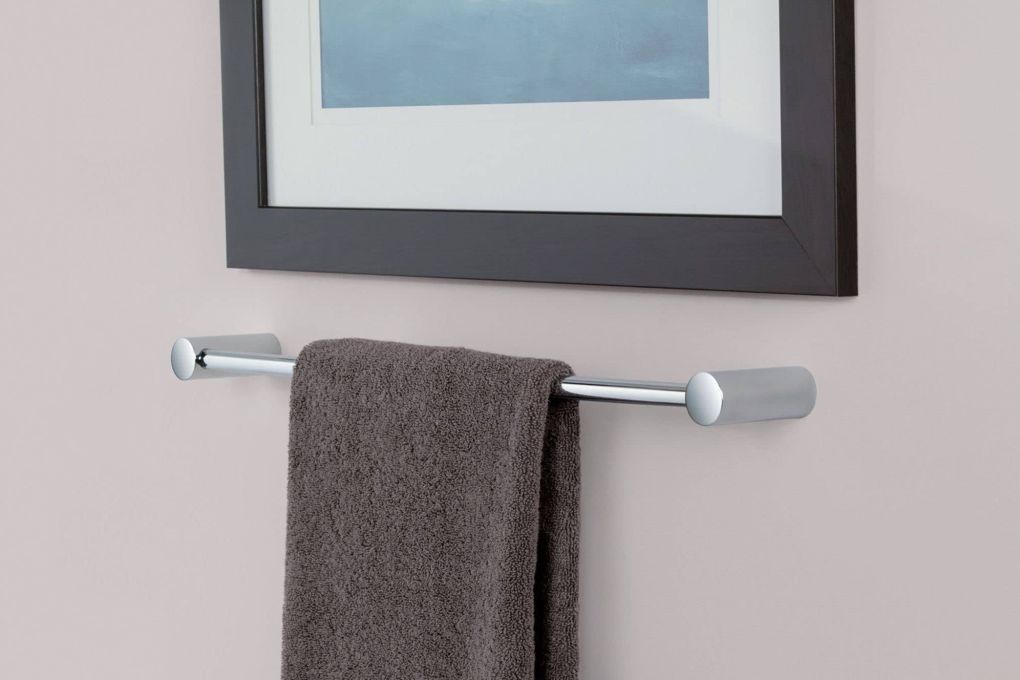 Moen 24-in Align Modern Wall Mounted Chrome Towel Bar Accessory  Sturdy Contemporary Design for Bathroom Towel Storage and Organization  YB0424CH