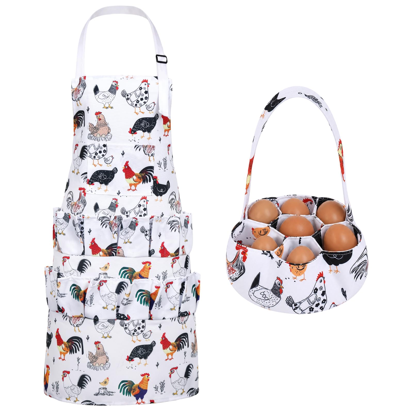 Xlsxexcl Egg Collecting Apron, 15 Pockets Egg Collecting Holding Apron
