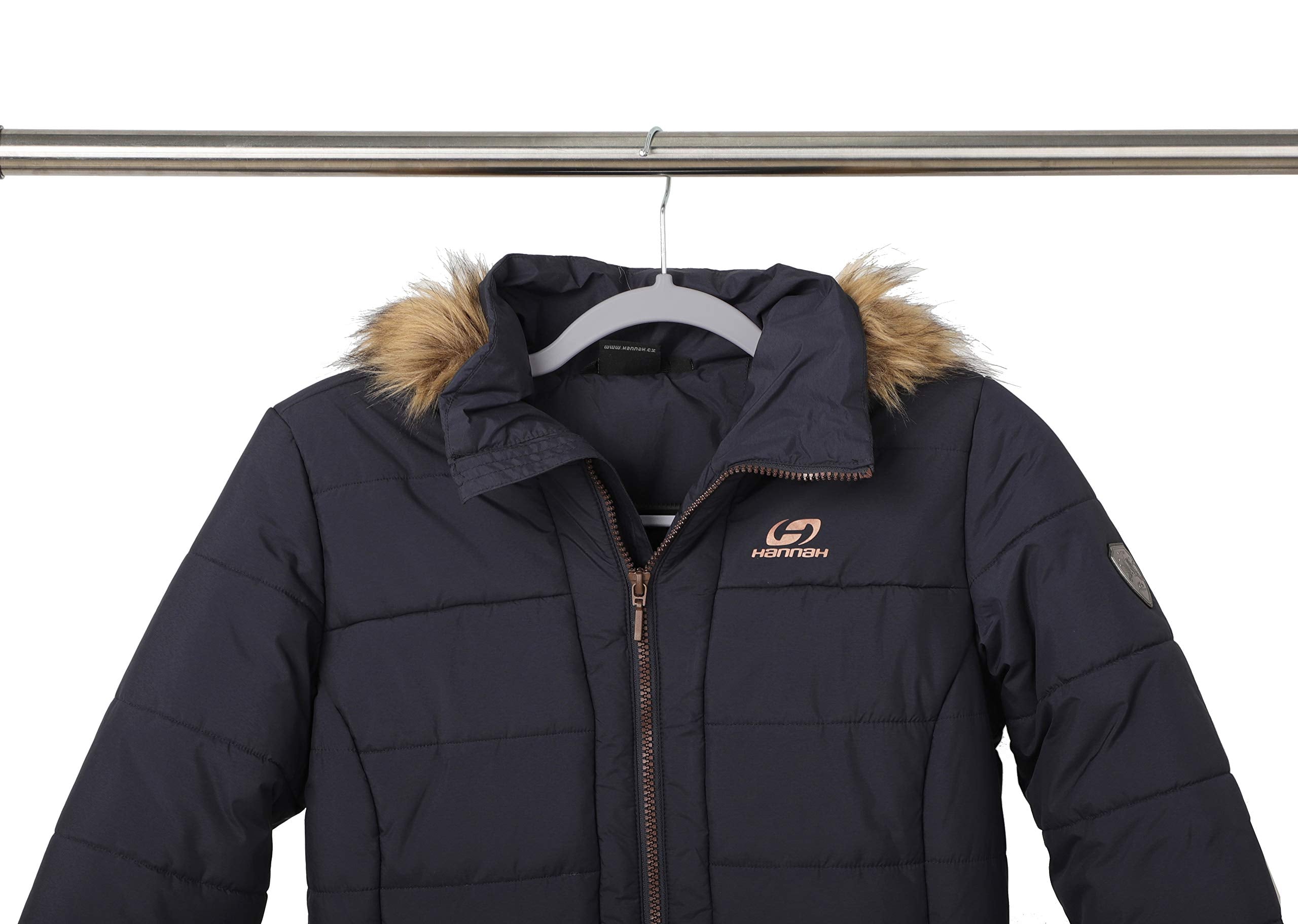 Finnhomy Heavy Duty 50 Pack Plastic Hangers, Clothes Hangers With New Generation Non-Slip Pads,Space Saving Easy Slide Organizer