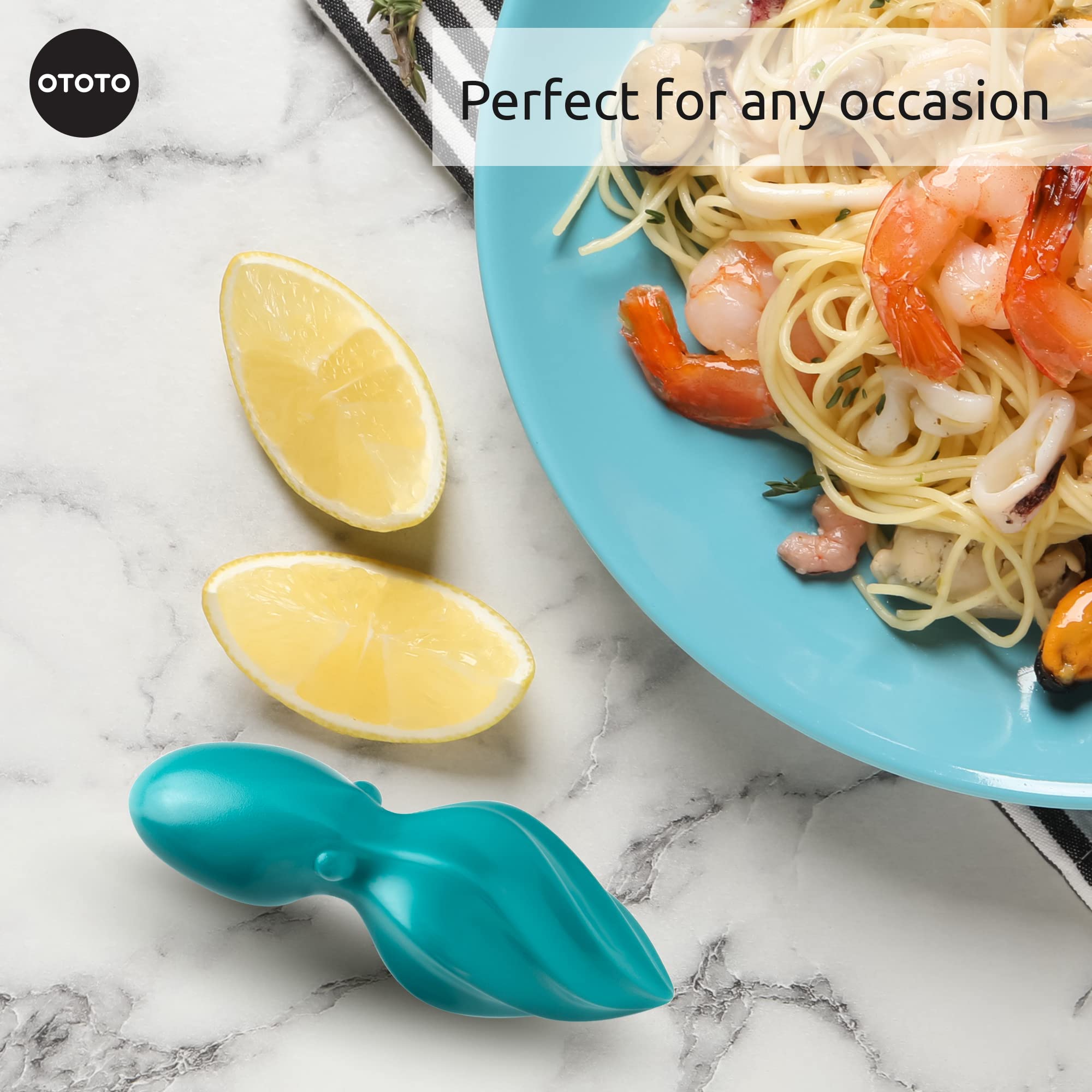 Octo Lemon Juicer Hand By Ototo - Easy To Hold Lemon Squeezer Manual For Lemon, Lime, Oranges - Bpa Free, Dishwasher Safe Citrus