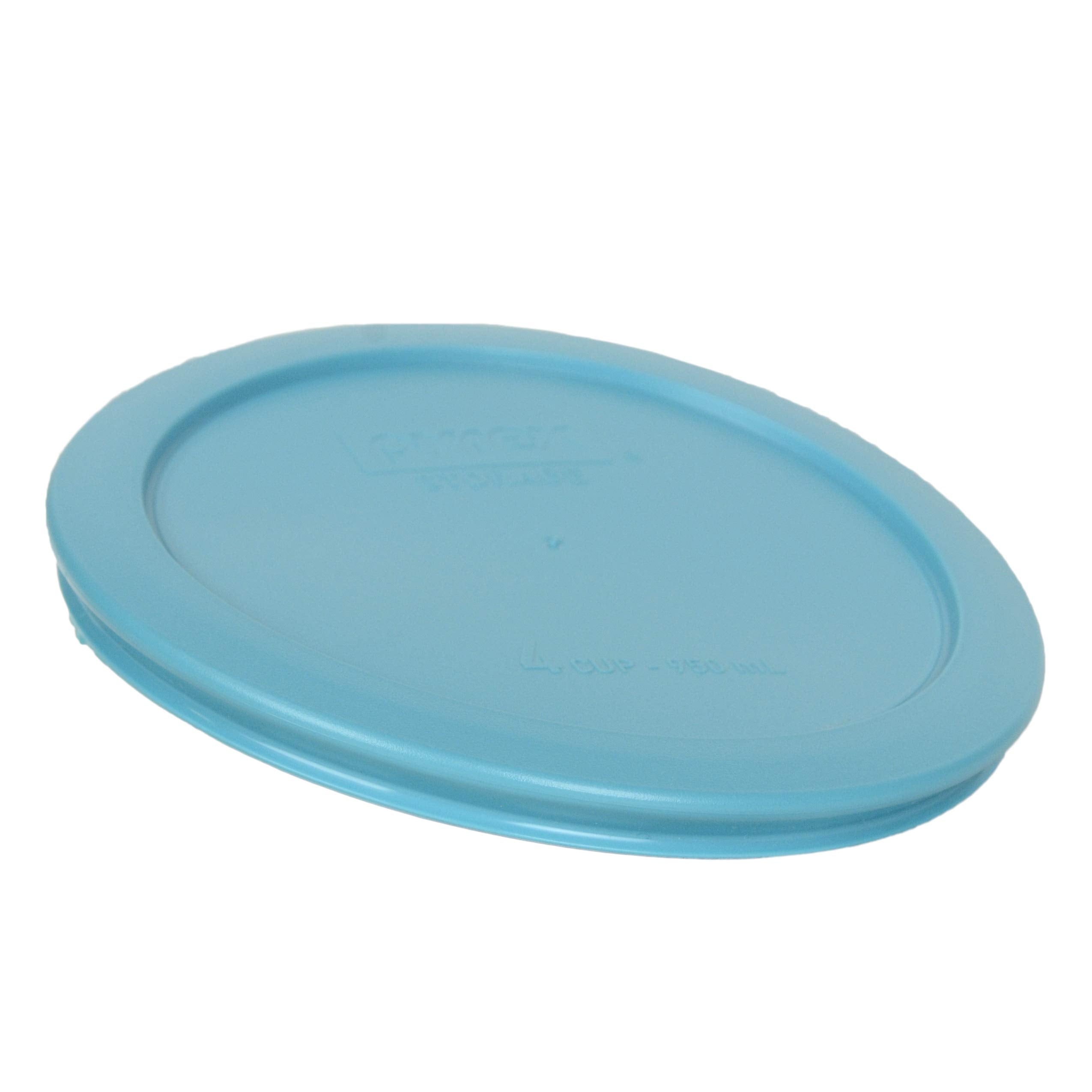 Pyrex 7201-PC 4 Cup Surf Light Blue Round Plastic Food Storage Lid - 6 Pack