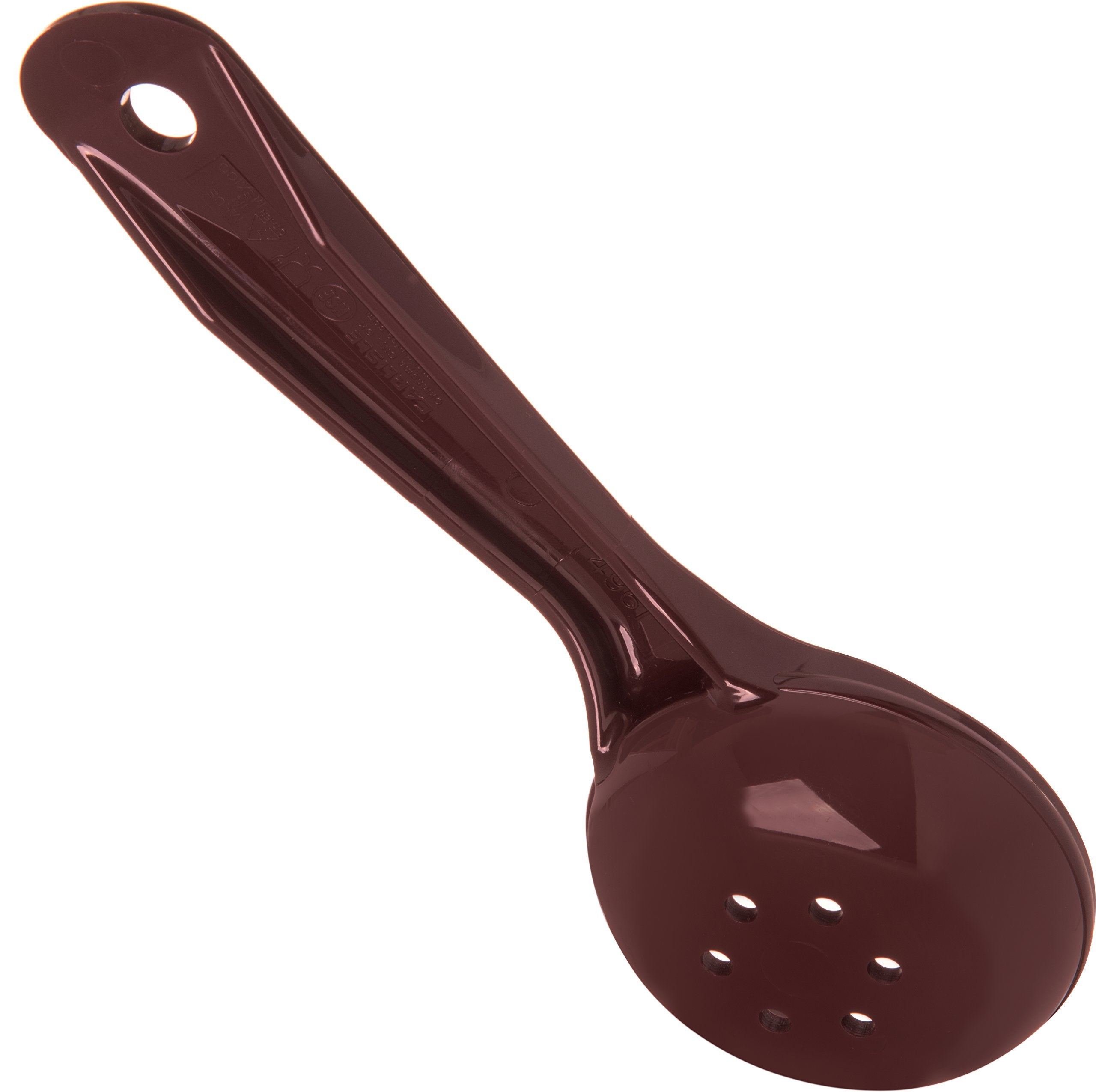 Carlisle Foodservice Products 496101 Perforated Short Handle Portion Control Spoon, 1.5 Oz, Reddish Brown