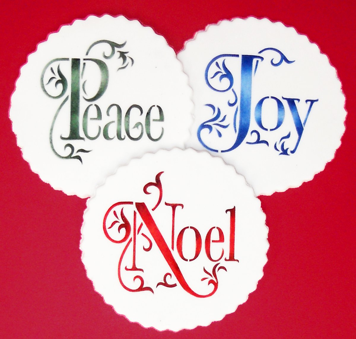 Joy, Noel And Peace Cookie Set By Designer Stencils