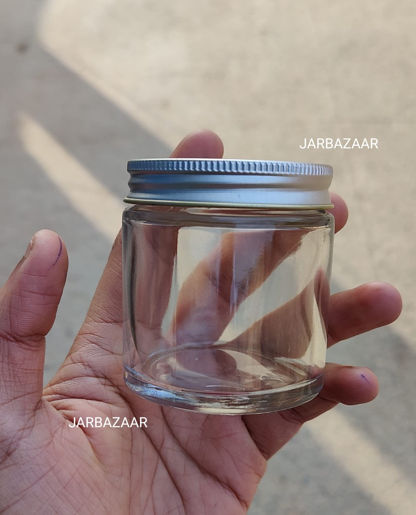 JARBAZAAR[ SET OF 12 pcs] 100 GM clear glass jar for diy creams,bodybutter,powder,spices, candle making and more,