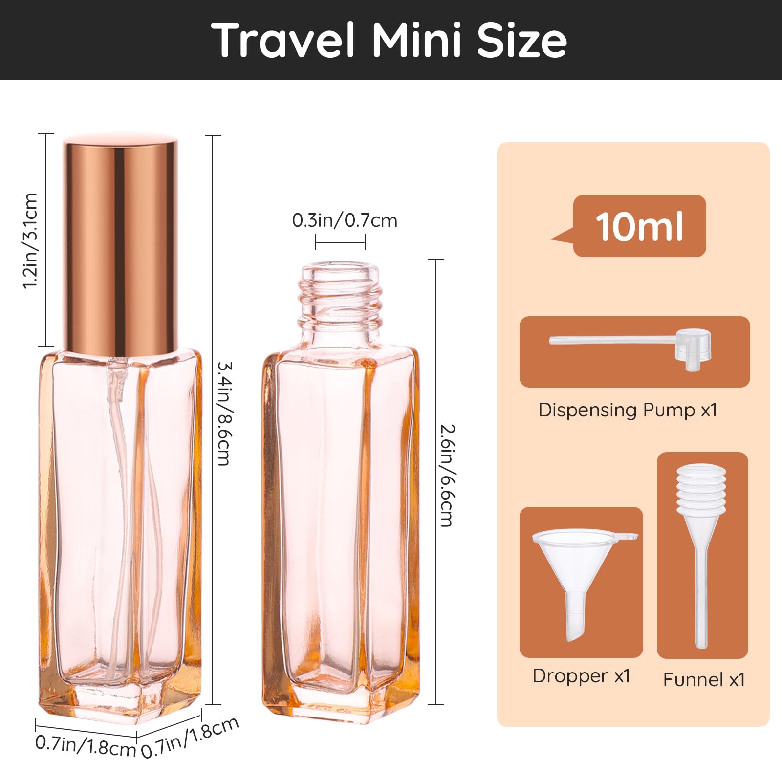 Segbeauty 5Pcs 10Ml Perfume Travel Refillable, Mini Cologne Perfume Bottles Empty, Portable Atomizer Sprayer For Perfume Travel