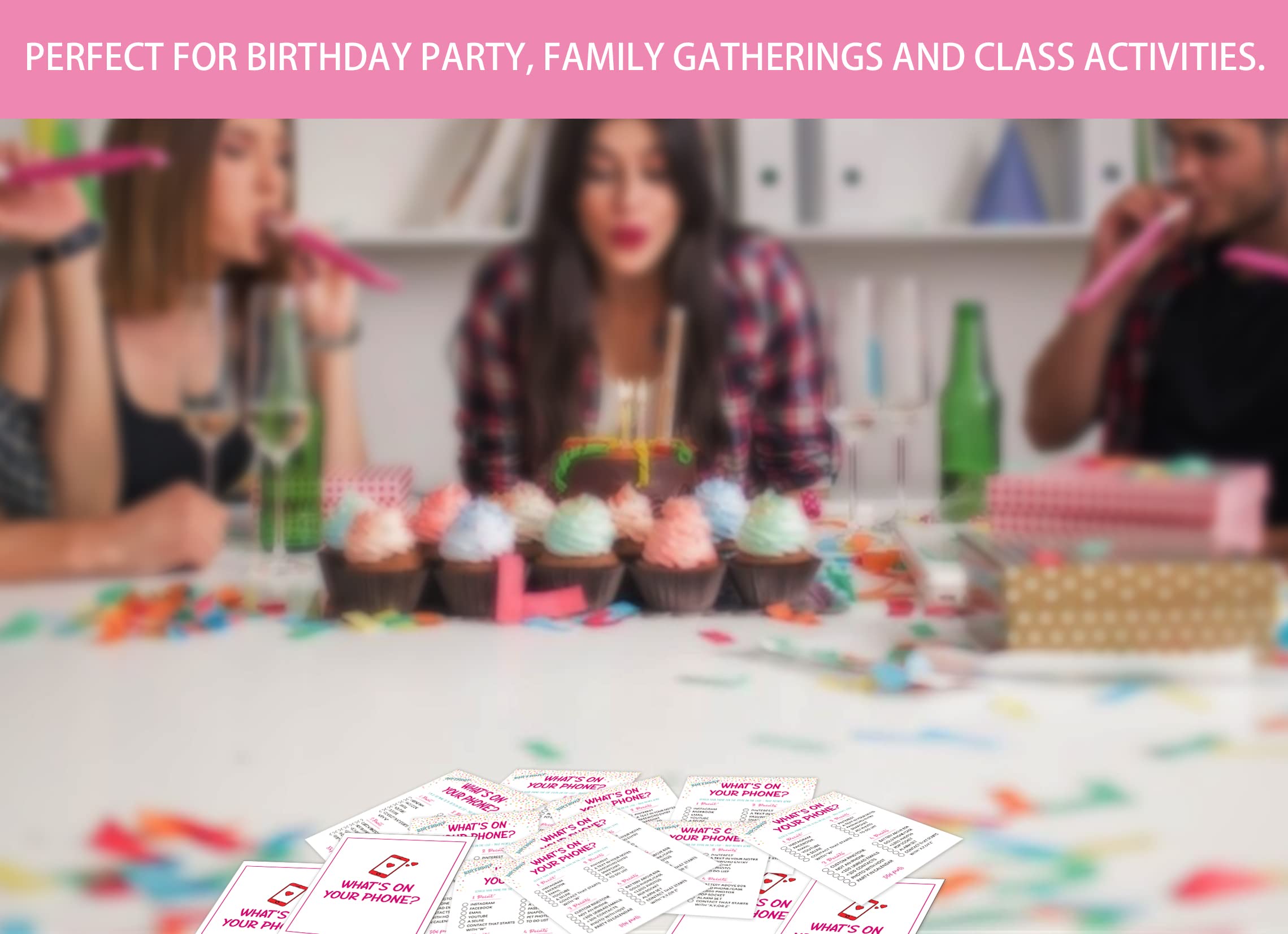 Disfuco Birthday Game Cards - Teens Birthday Party Game - 30Cards - Birthday Game Card Set - (Birth09)