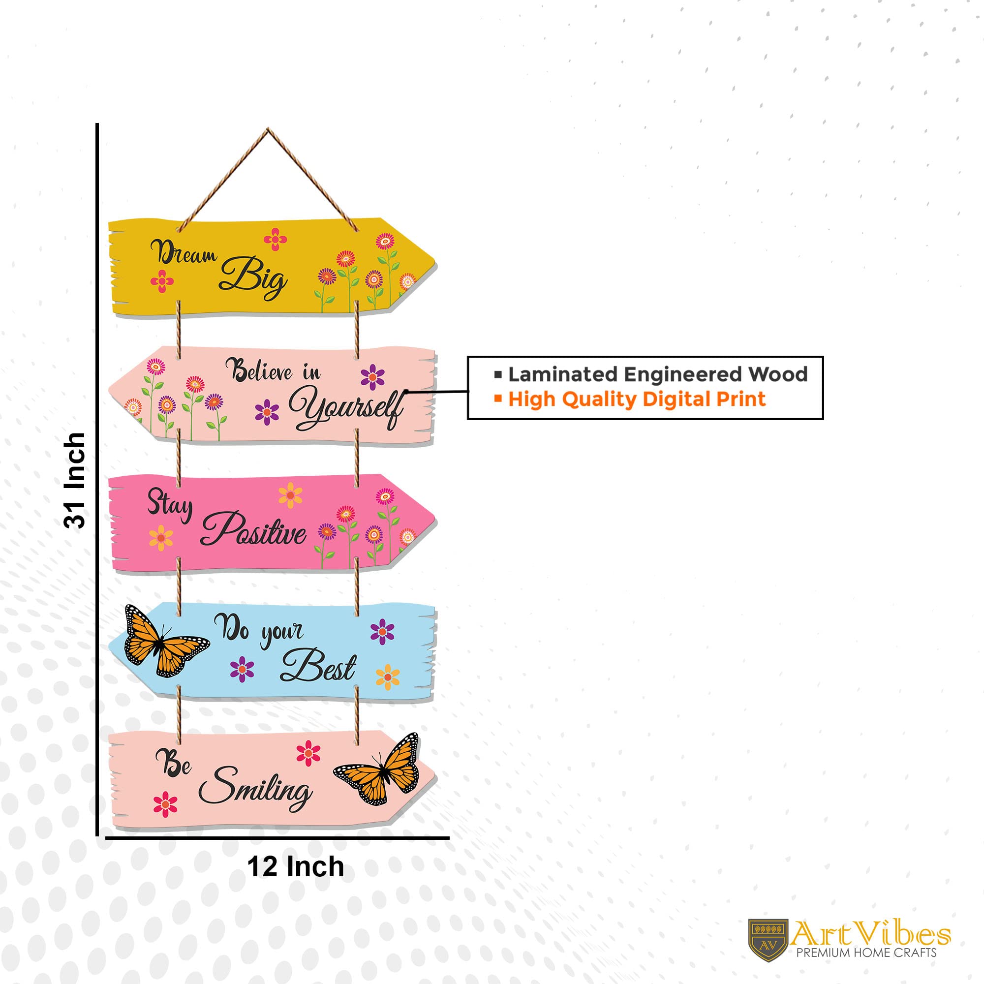 Artvibes Motivational Quote Decorative Wall Art MDF Wooden Wall Hanger for Living room | Bedroom | Gift | Wall Hanging for Home