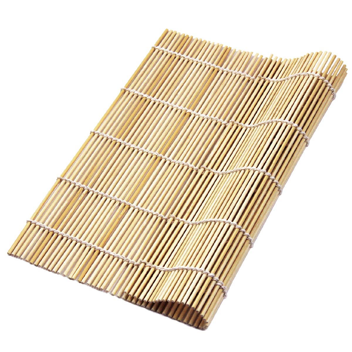 Leefone 10 Pcs 9.5'' X 9.5'' Natural Bamboo Sushi Rolling Mat