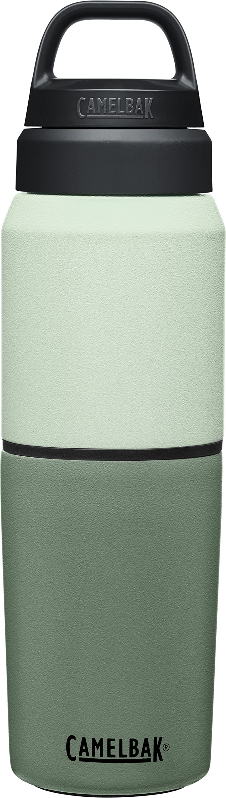 Camelbak Multibev Water Bottle & Travel Cup - Vacuum Insulated Stainless Steel - Moss/Mint - 17Oz Bottle & 12Oz Cup