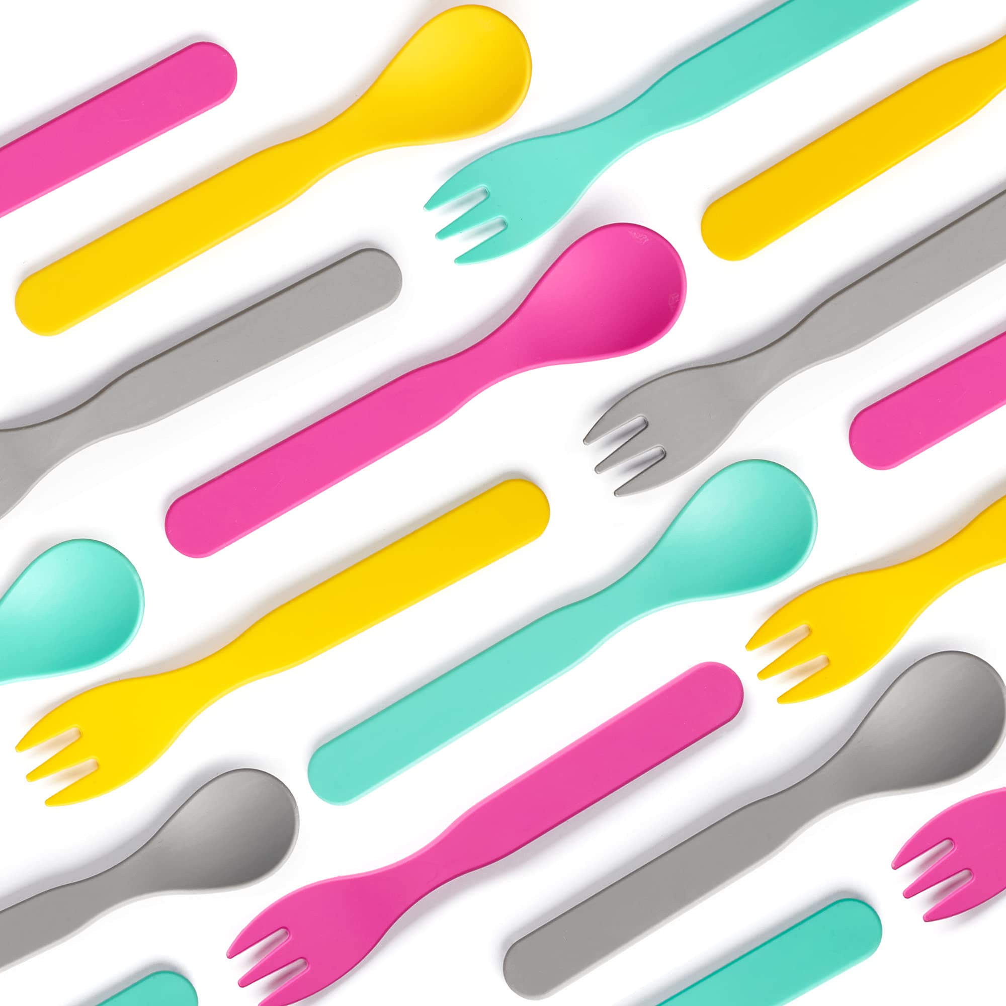 GET FRESH PLA Kids Spoons and Forks Set - 8-Pack Melamine Free Utensils for Kids & Toddlers - Biodegradable Childrens Cutlery Sp