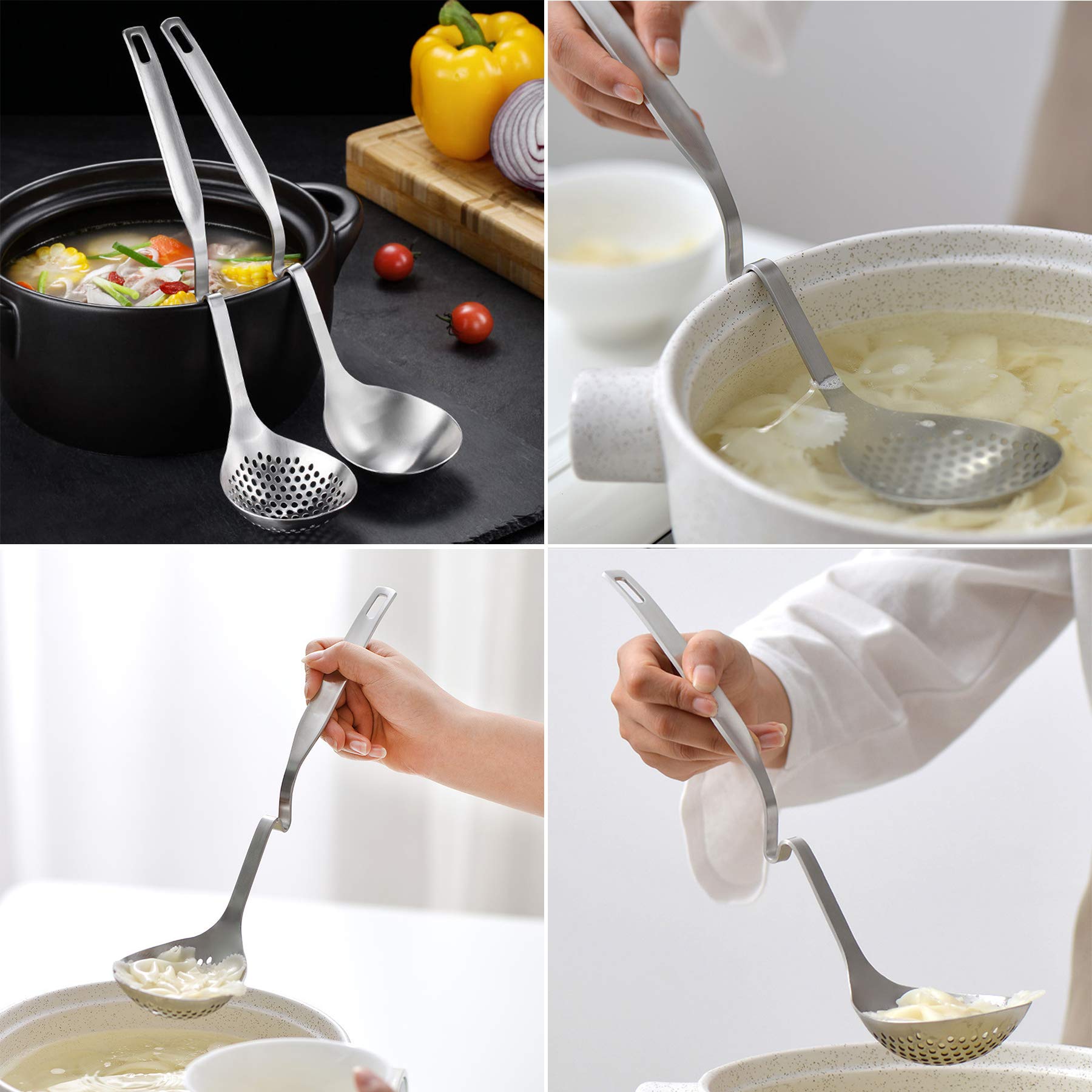 Nmqlx 2 Pack Soup Ladle And Skimmer Slotted Spoon Set