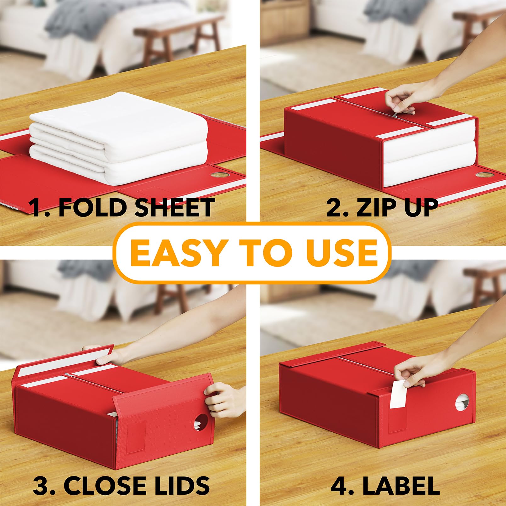 SpaceAid 12 Pack Bed Sheet Organizers and Storage, Foldable Organizer for Linen Closet, Set Folder Keeper With Window XL (Queen