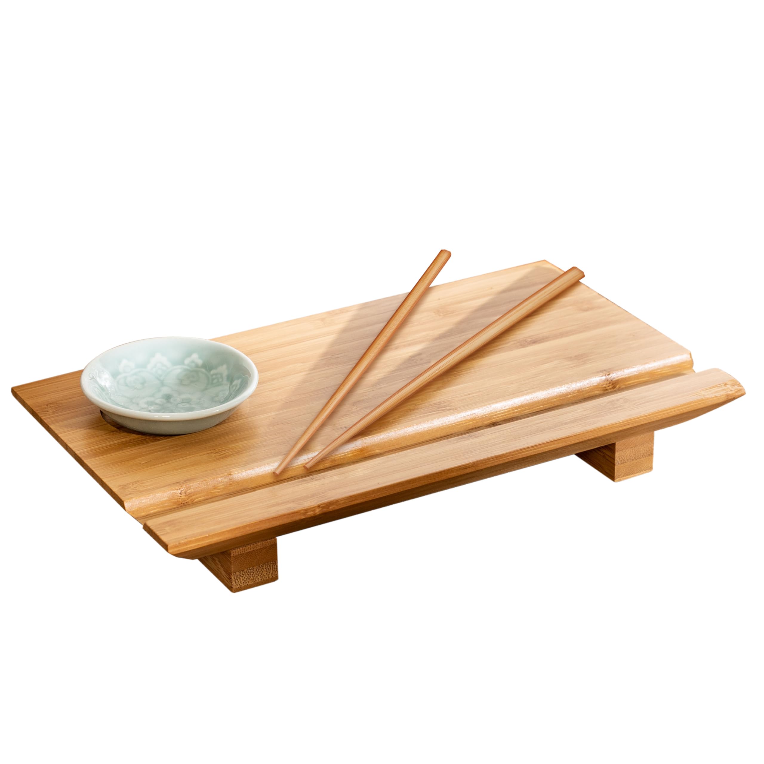 Joyce Chen 55-1106, Bamboo Sushi Board Set, 6-Inch By 10-1/2-Inch