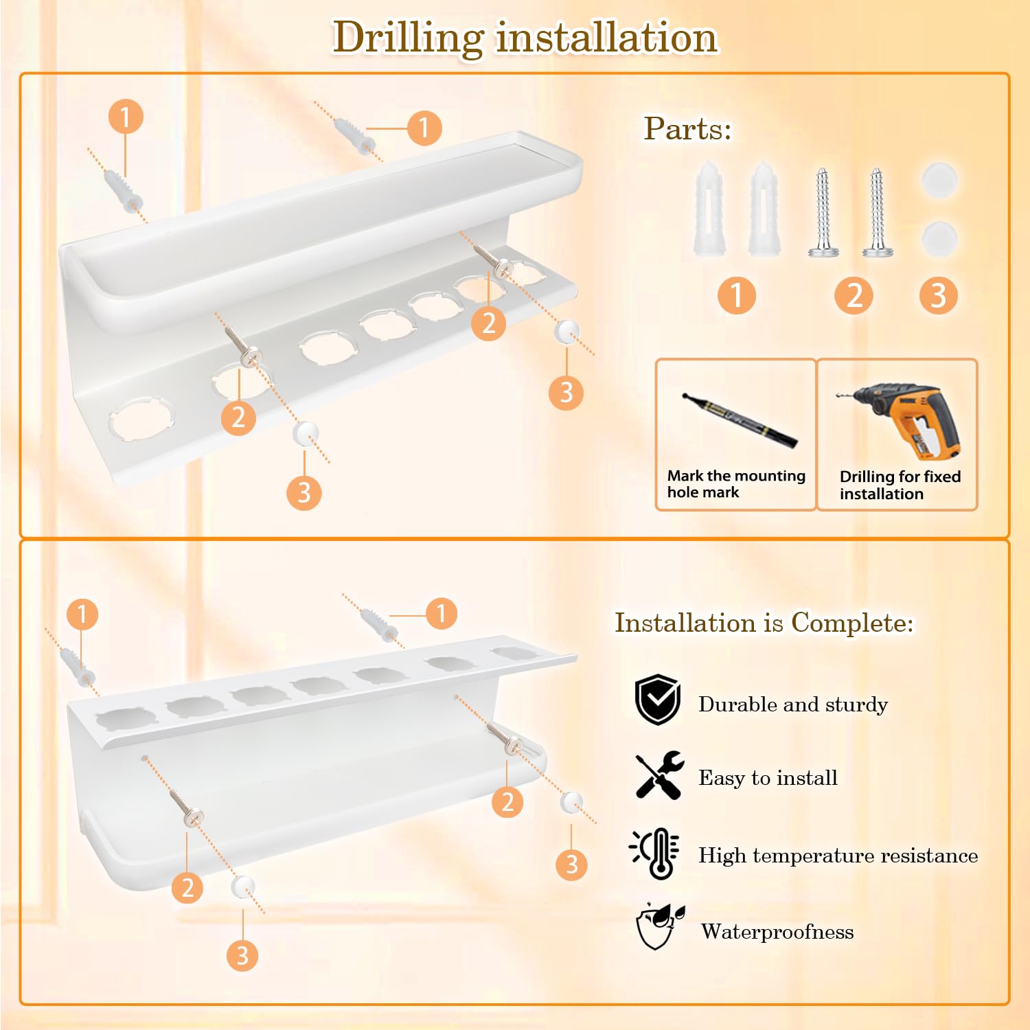 Yimerlen Airwrap Storage Holder Compatible With Dyson Airwrap Curling Iron Wall Mounted Storage Rack Holder For Bathroom Attachm