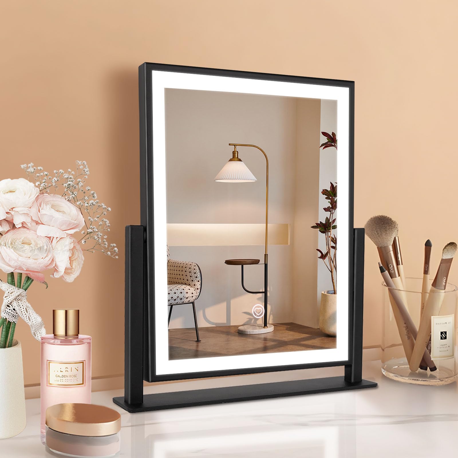 Makeup Mirror With Lights, Fashion Lighted Vanity Mirror With Dimmable Light, Smart Control, Adjustable Warm White/Natural/Dayli