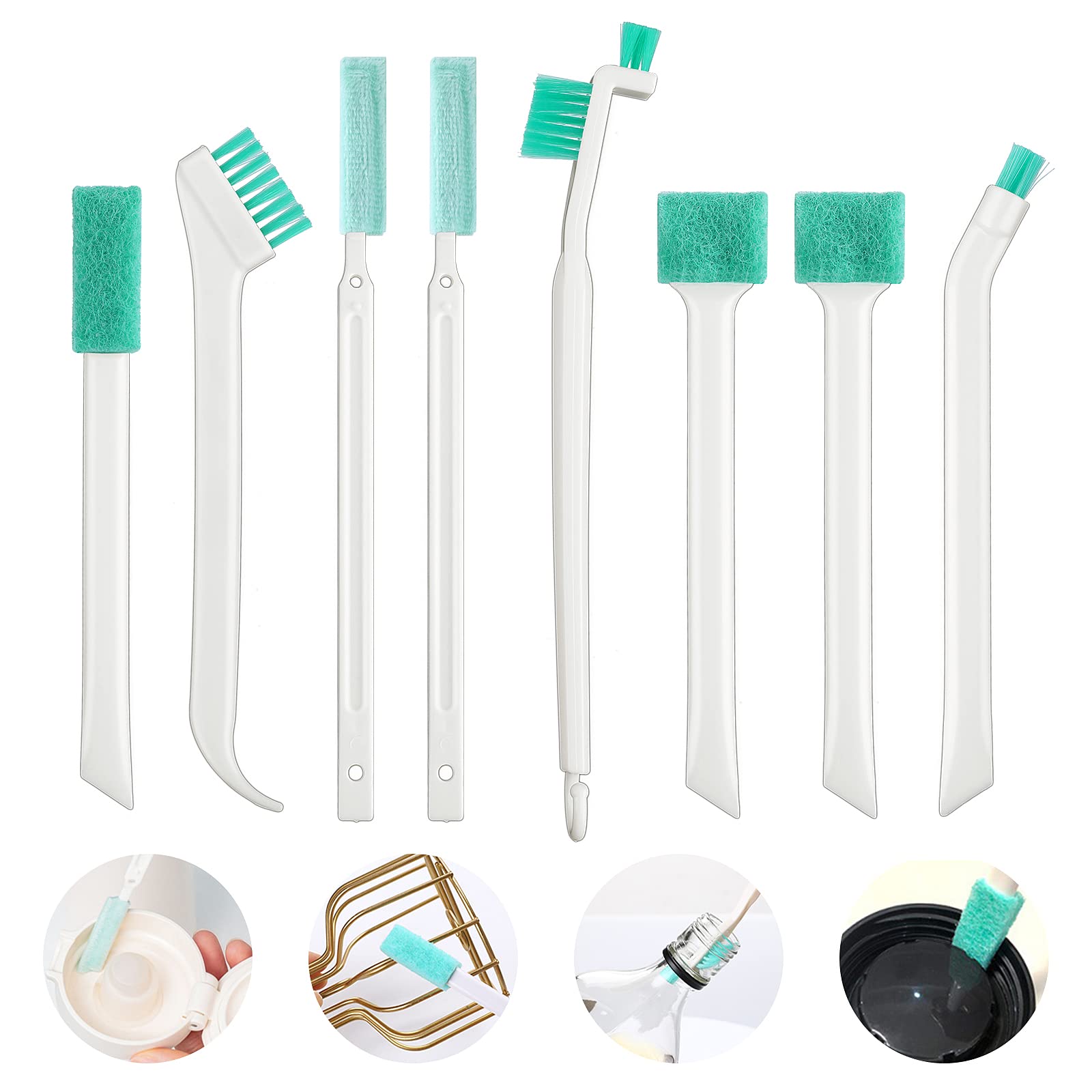 Small Cleaning Brushes For Household, 8Pcs Crevice Cleaning Tool Set For Window Groove Track Humidifier Keyboard Bottle Door Car