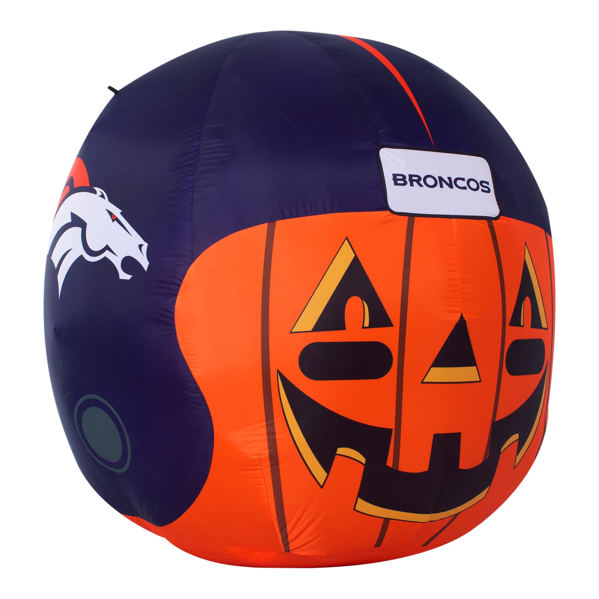Sporticulture NFL Denver Broncos 4ft Inflatable Jack-O-Helmet with LED Lights & Built-in Blower - Halloween Merchandise Decor Id