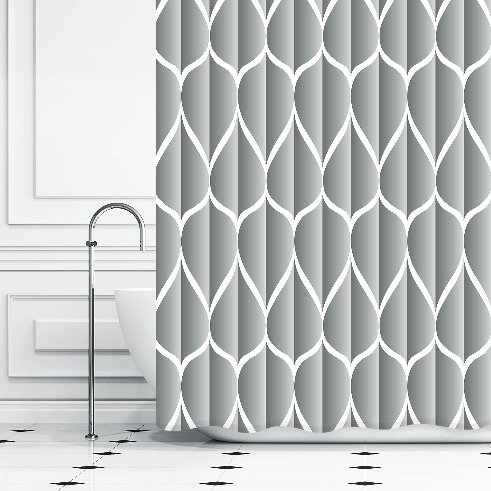 Gelbchu Light Grey 72 X 72 Inch Shower Curtain, Waterproof Design And Polyester, Quick-Drying, Heavy Duty Shower Curtains Set Fo