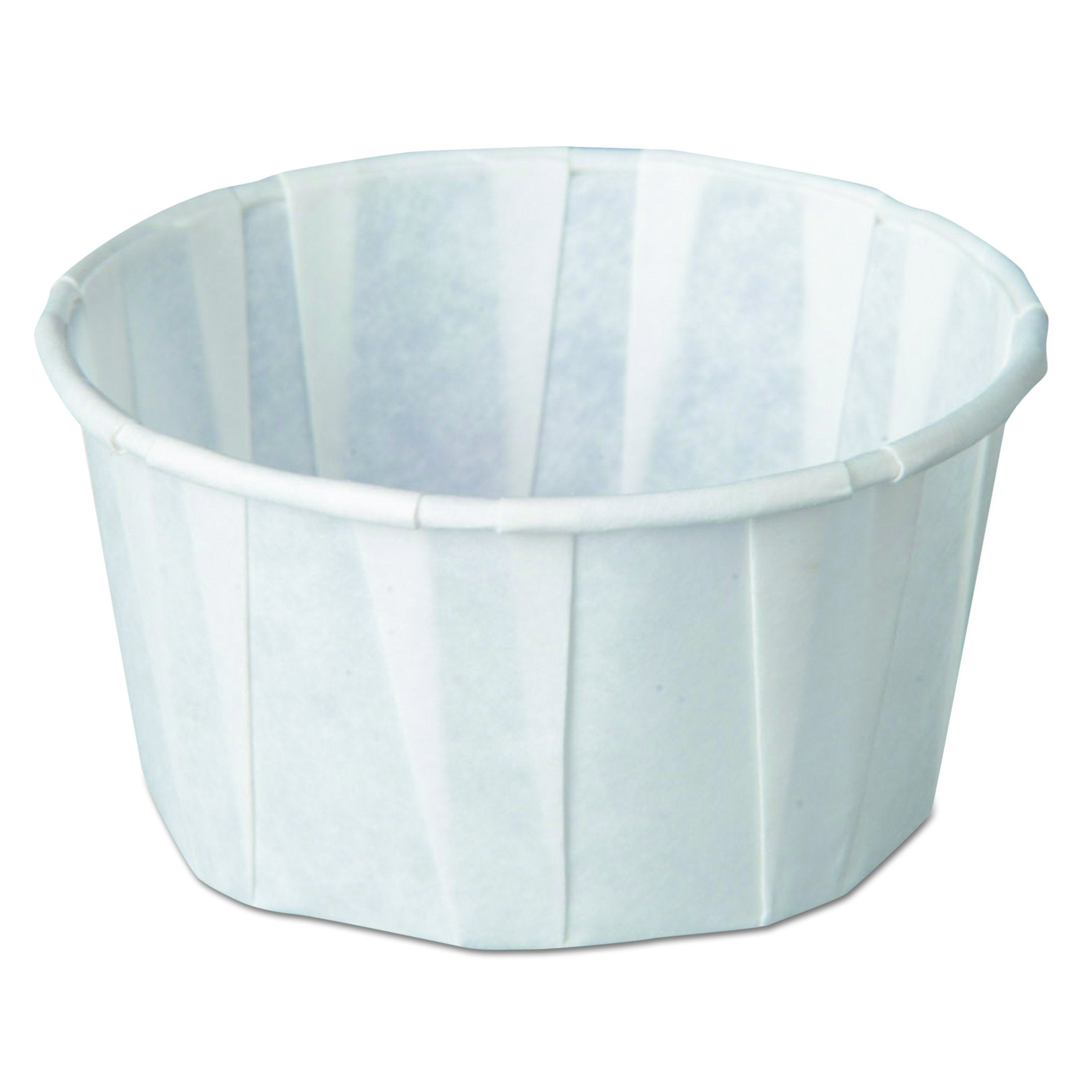 Genpak F400 Squat Paper Portion Cup, Pleated, 4 oz, White (Case of 5000)