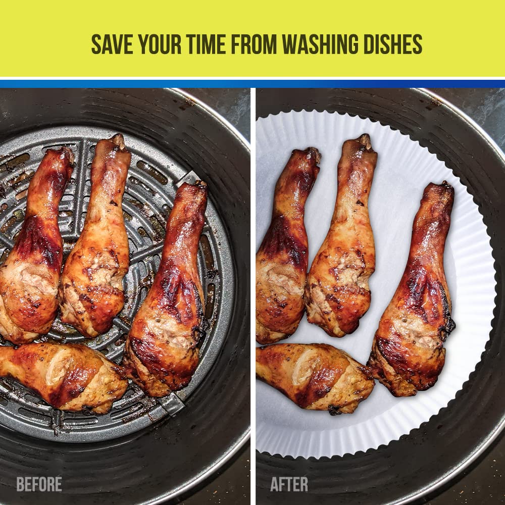 Cleanwrap Air Fryer Disposable Paper Liners (9.1 * 1.77-90 Pcs) - Mothers Day Gifts For Mom I Air Fryer Paper Liners Disposable